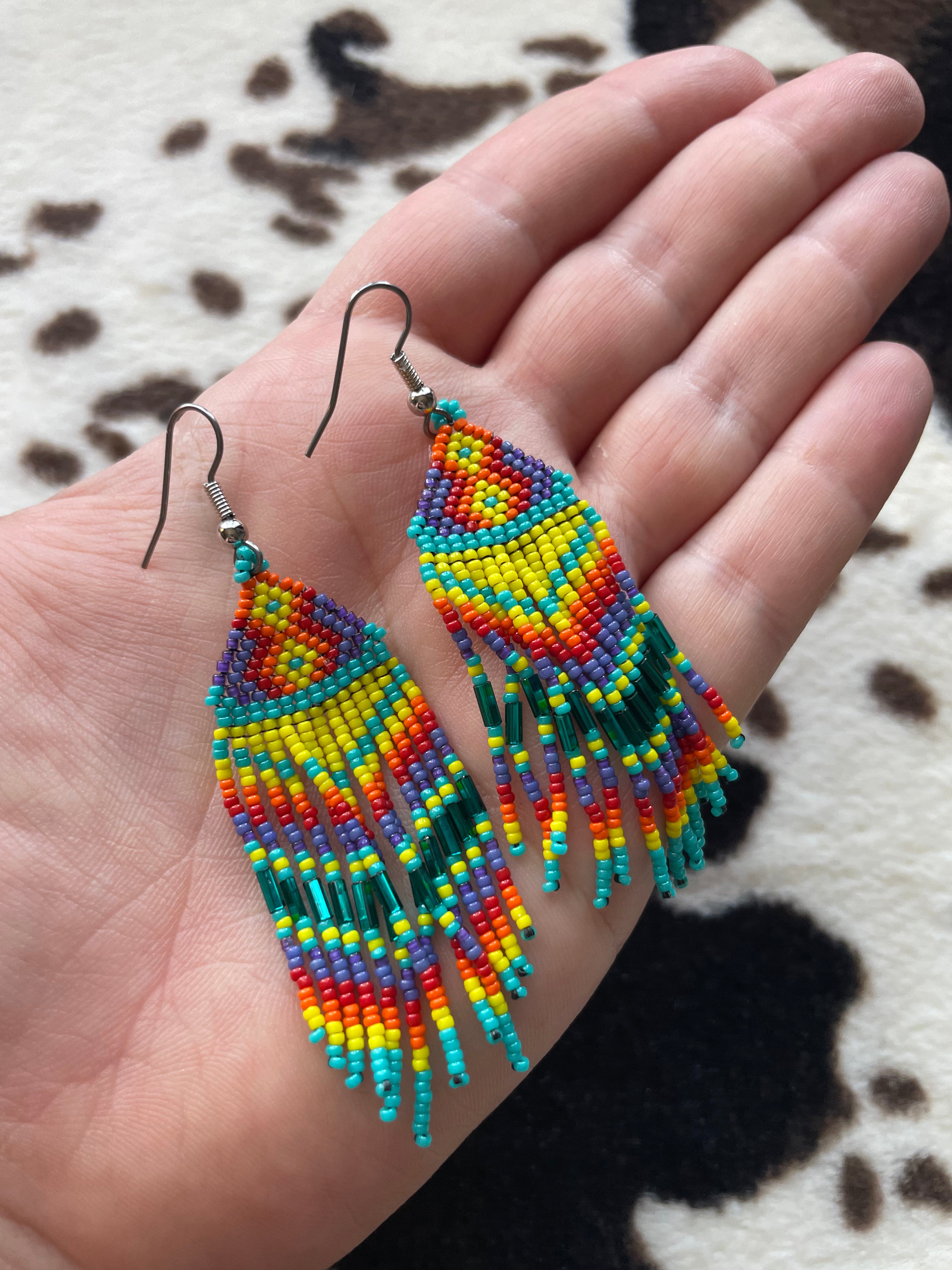 Navajo Sterling Silver Beaded Earrings