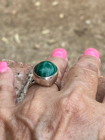 Handcrafted Malachite & Sterling Silver Rings