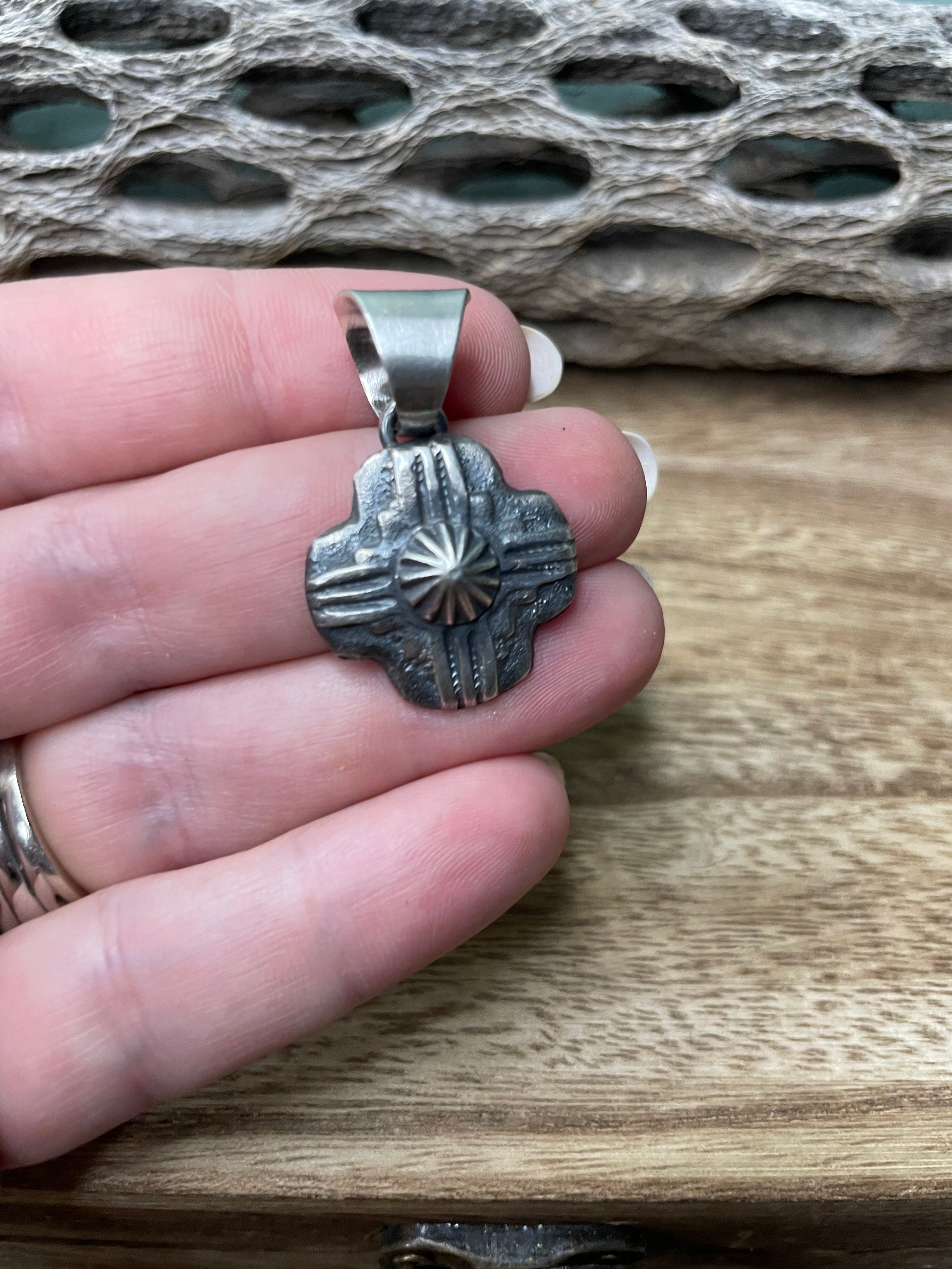 Navajo Sterling Silver Pendant By Chimney Butte