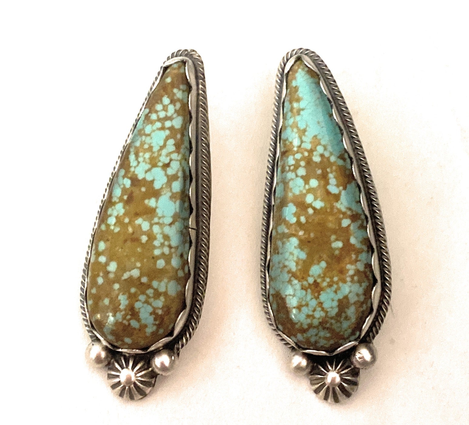 Navajo Sterling Silver & Royston Turquoise Post Earrings