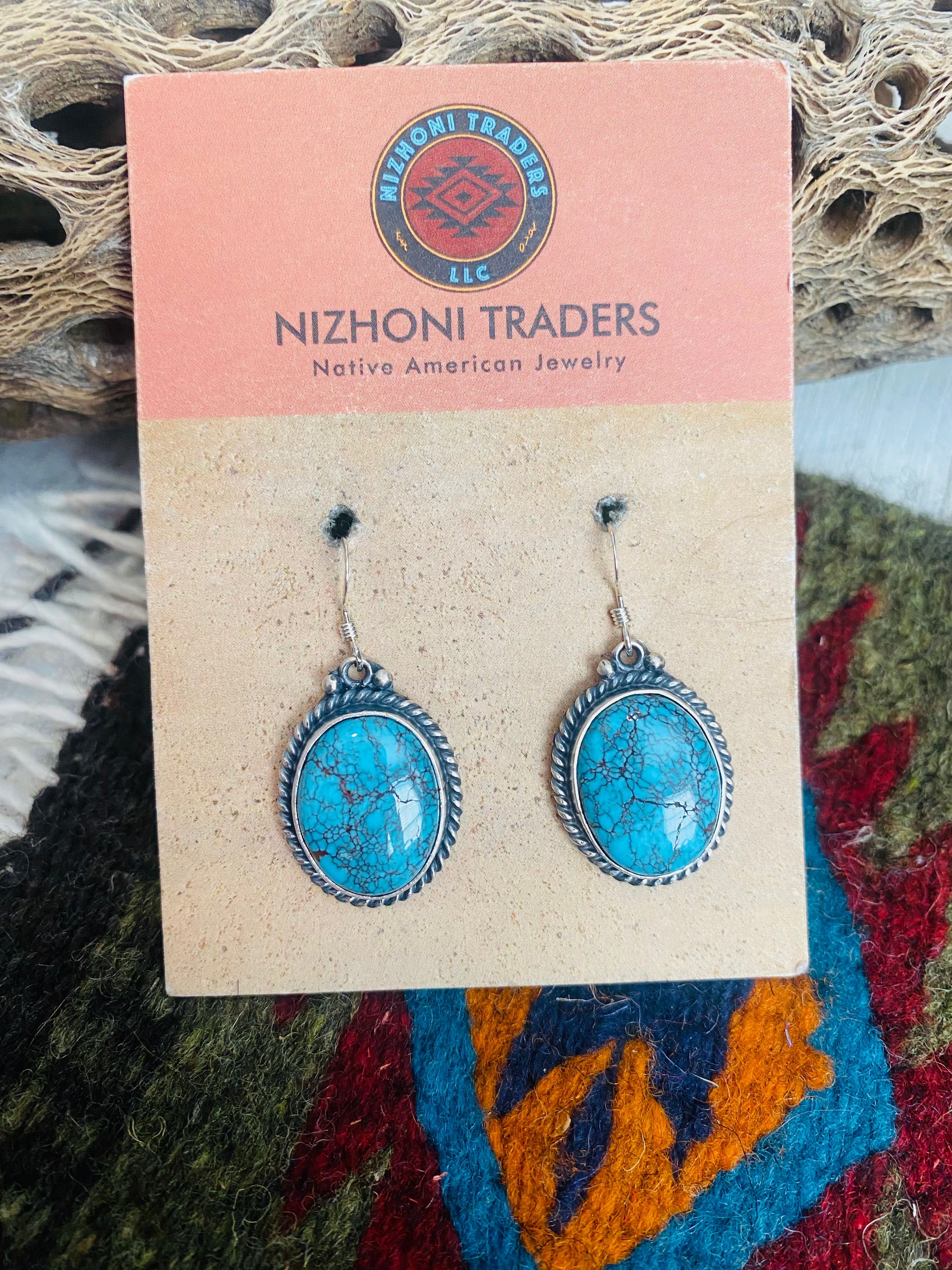 Navajo Turquoise & Sterling Silver Dangle Earrings