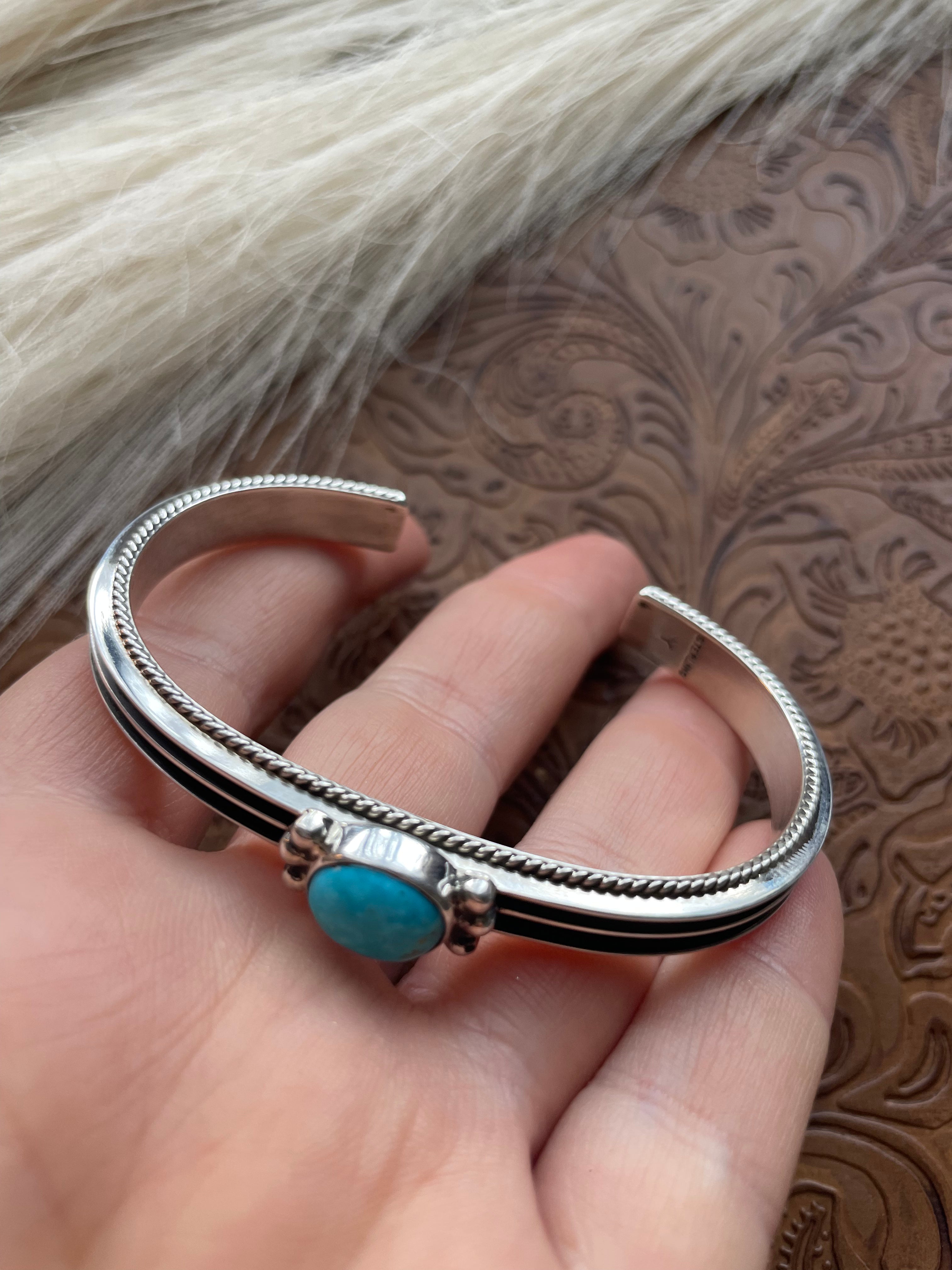 Navajo Sterling Silver & Turquoise Cuff Bracelet