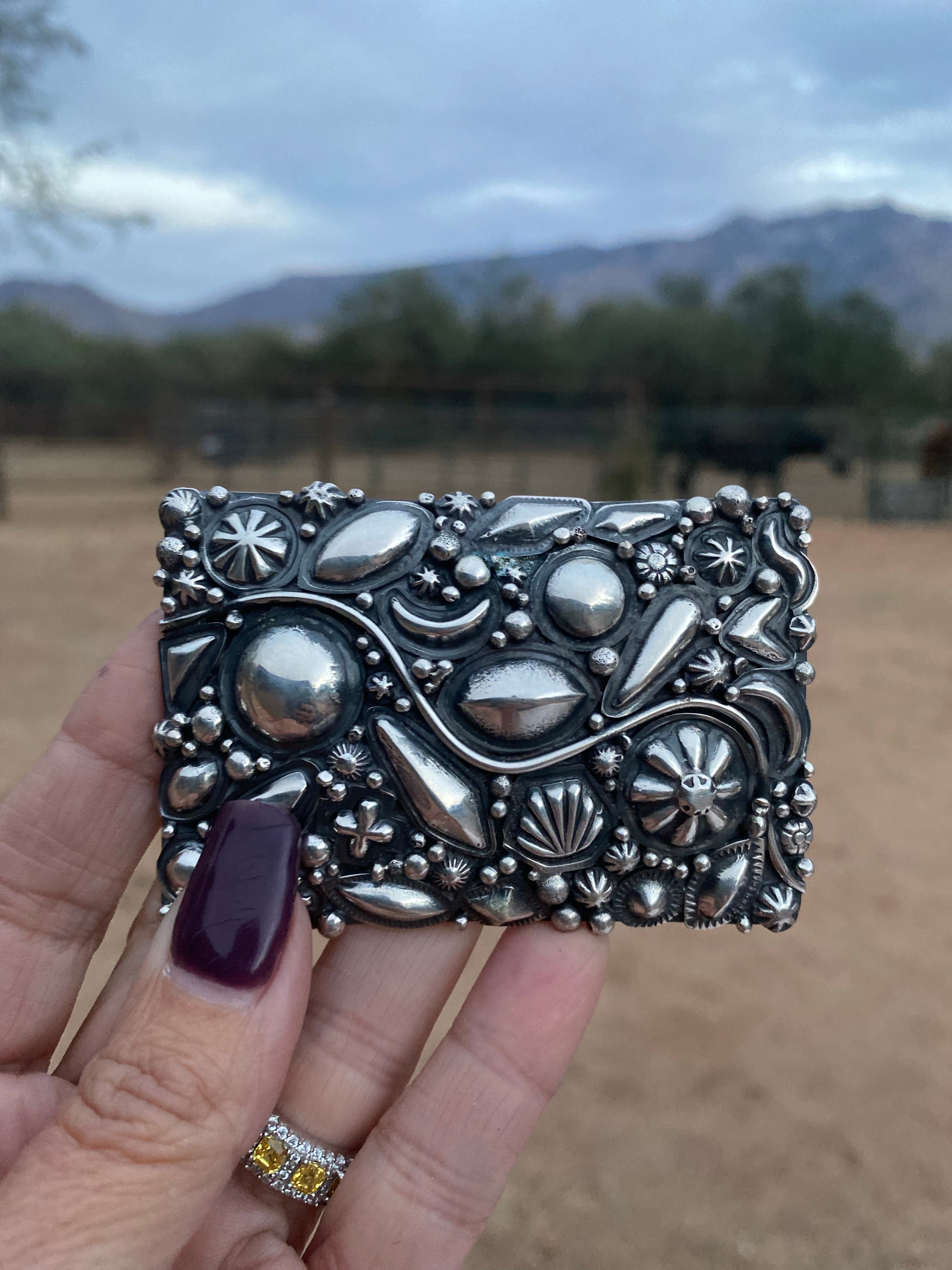 Navajo Ronnie Willie Sterling Silver Belt Buckle