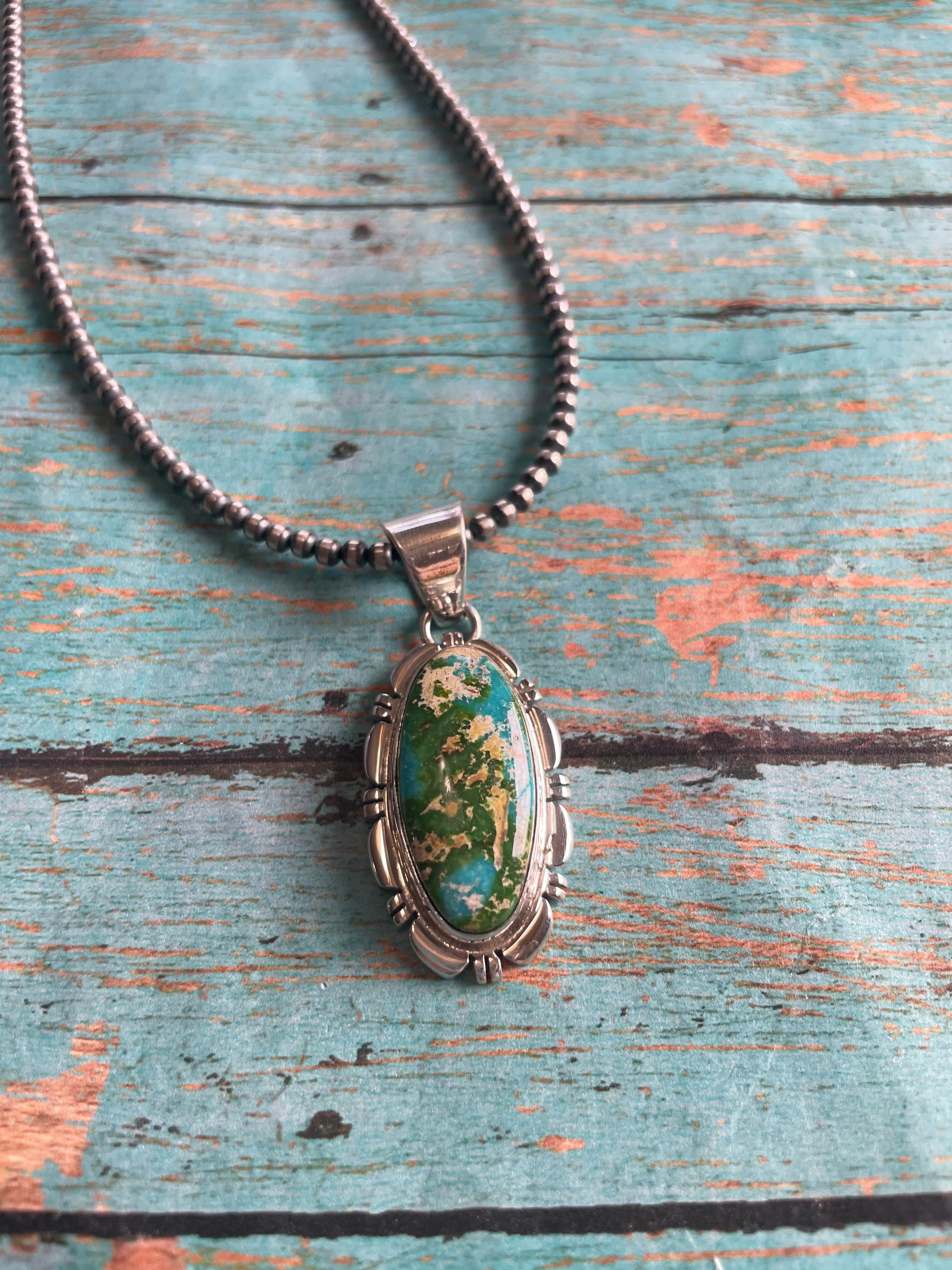 Navajo Sterling Silver & Turquoise Pendant