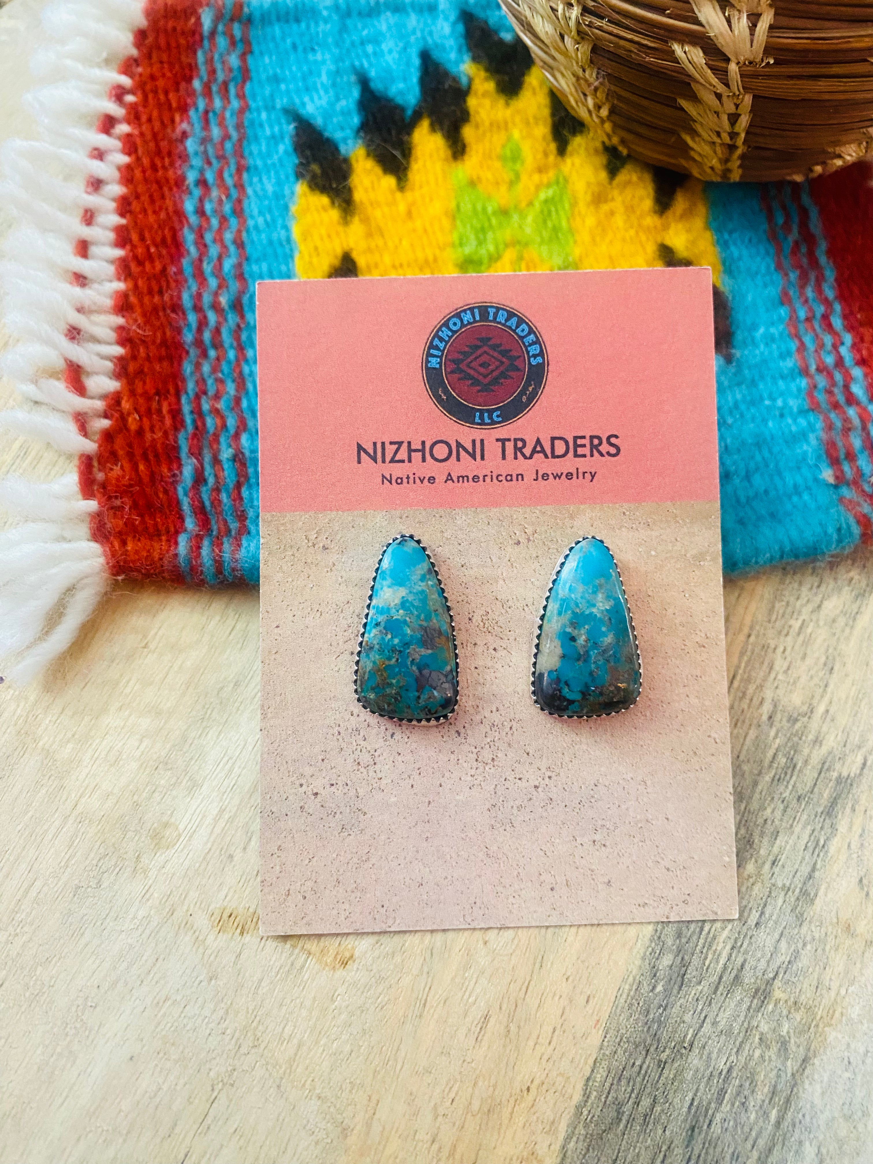 Navajo Turquoise & Sterling Silver Stud Earrings