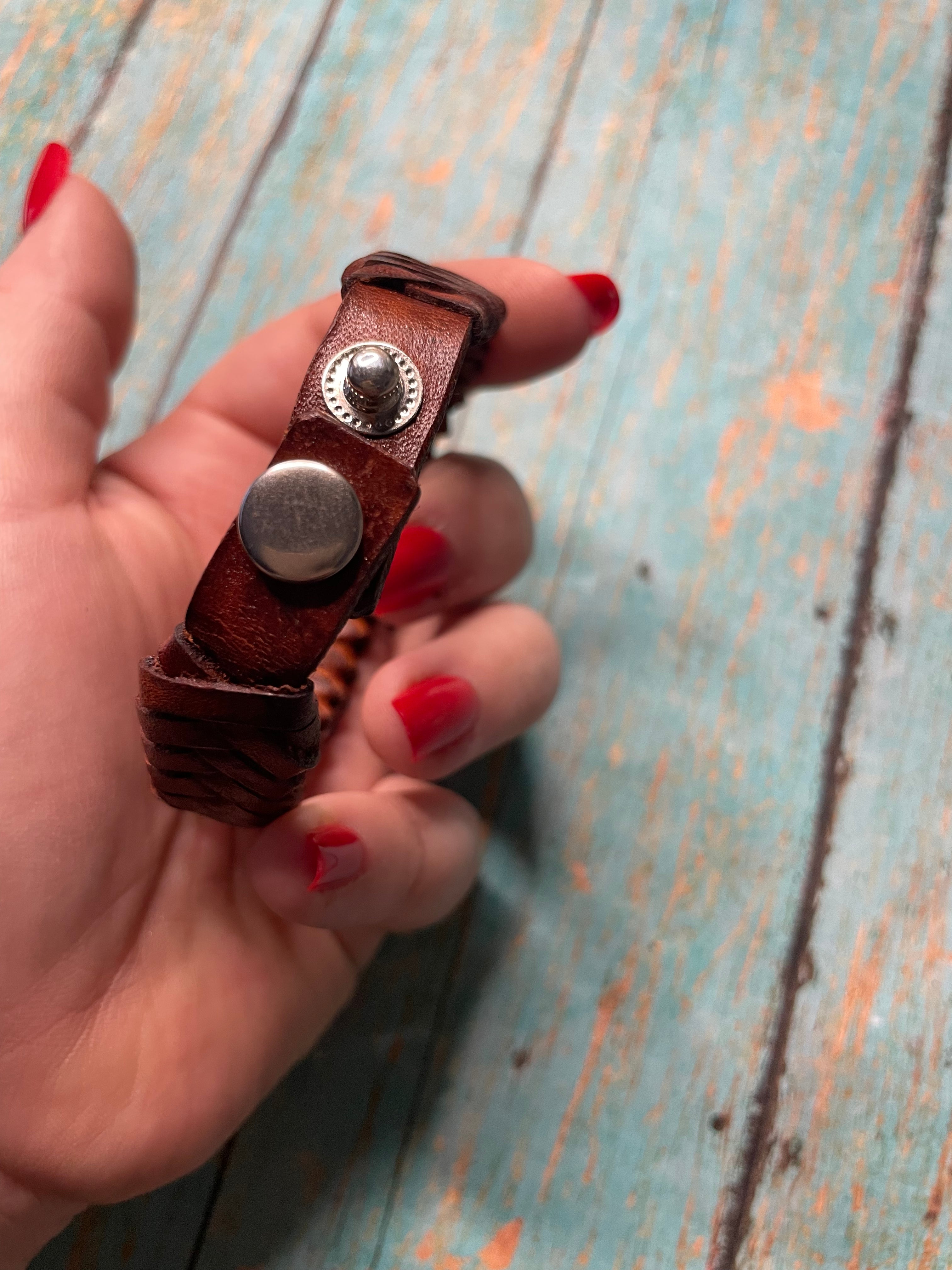 Handmade Brown Leather Bracelet