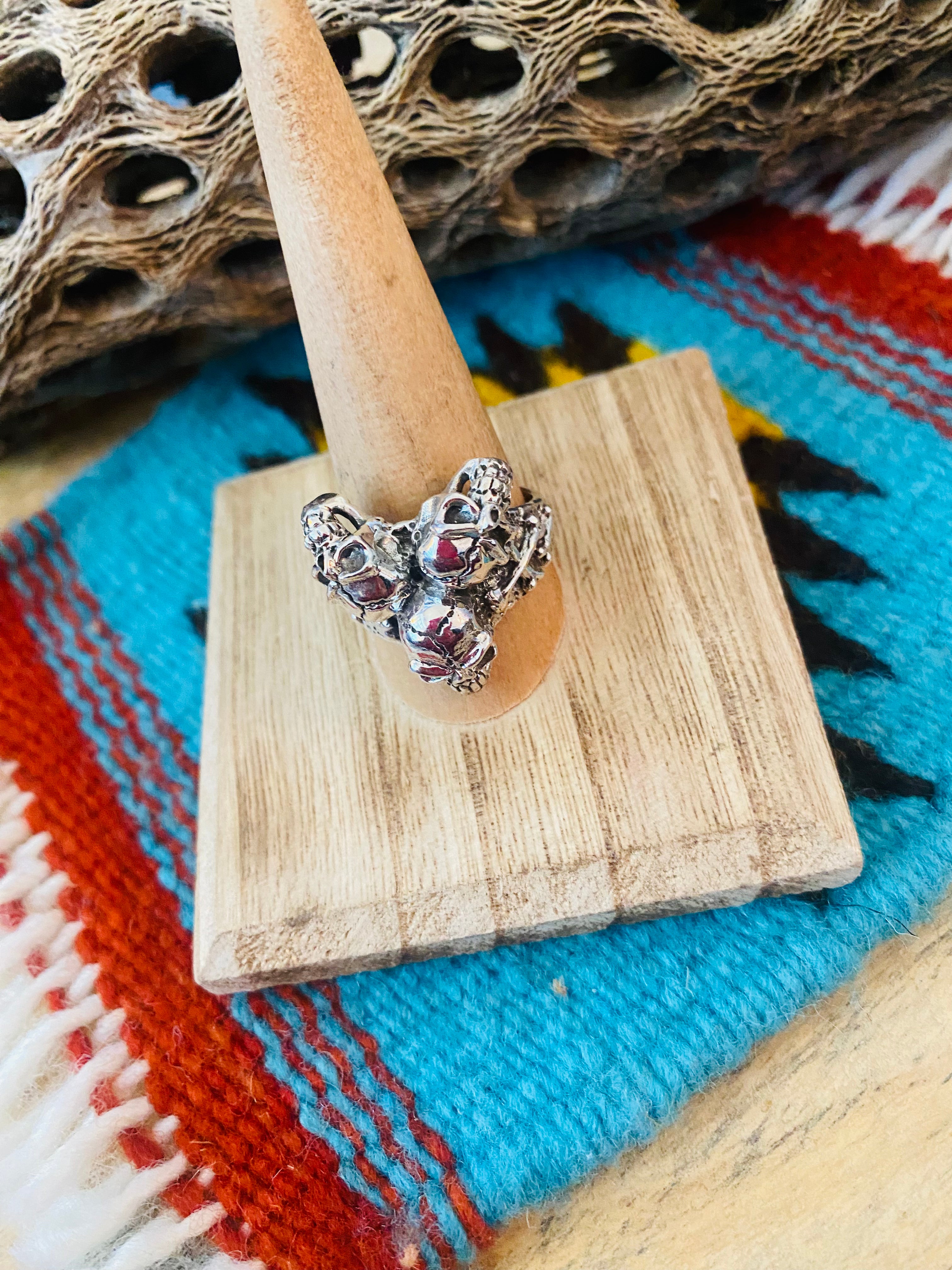 Handmade Sterling Silver Skull Ring Size 10