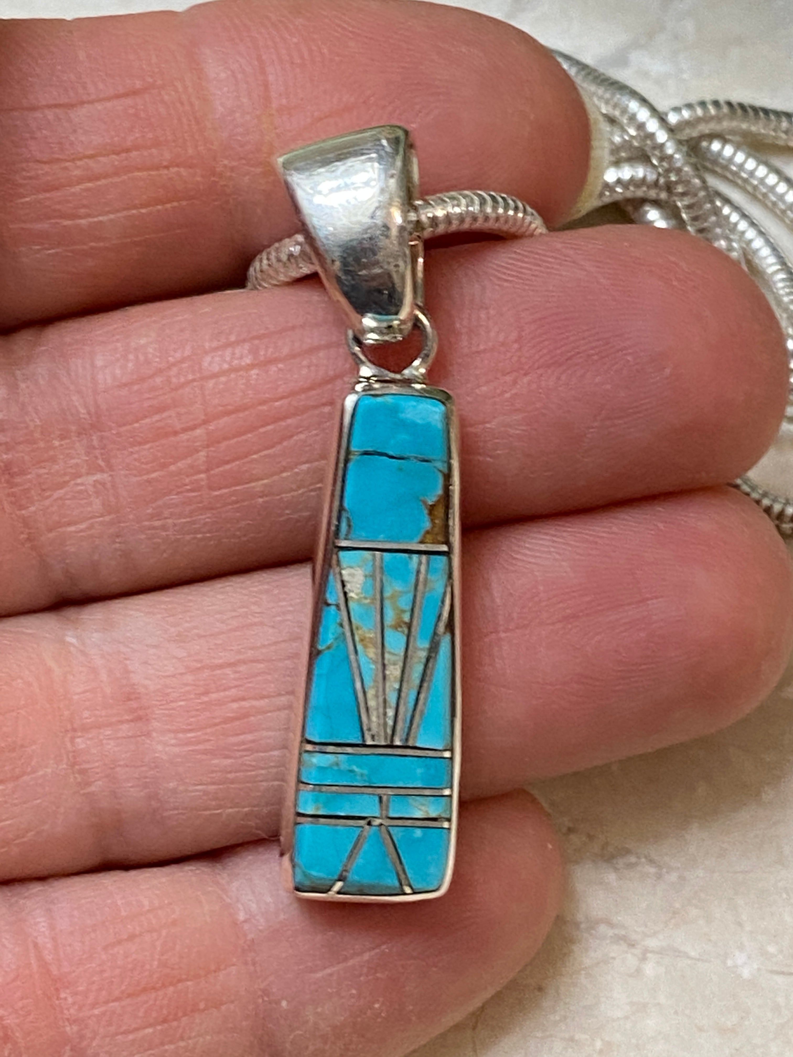 Navajo Turquoise 8 & Sterling Silver Pendant