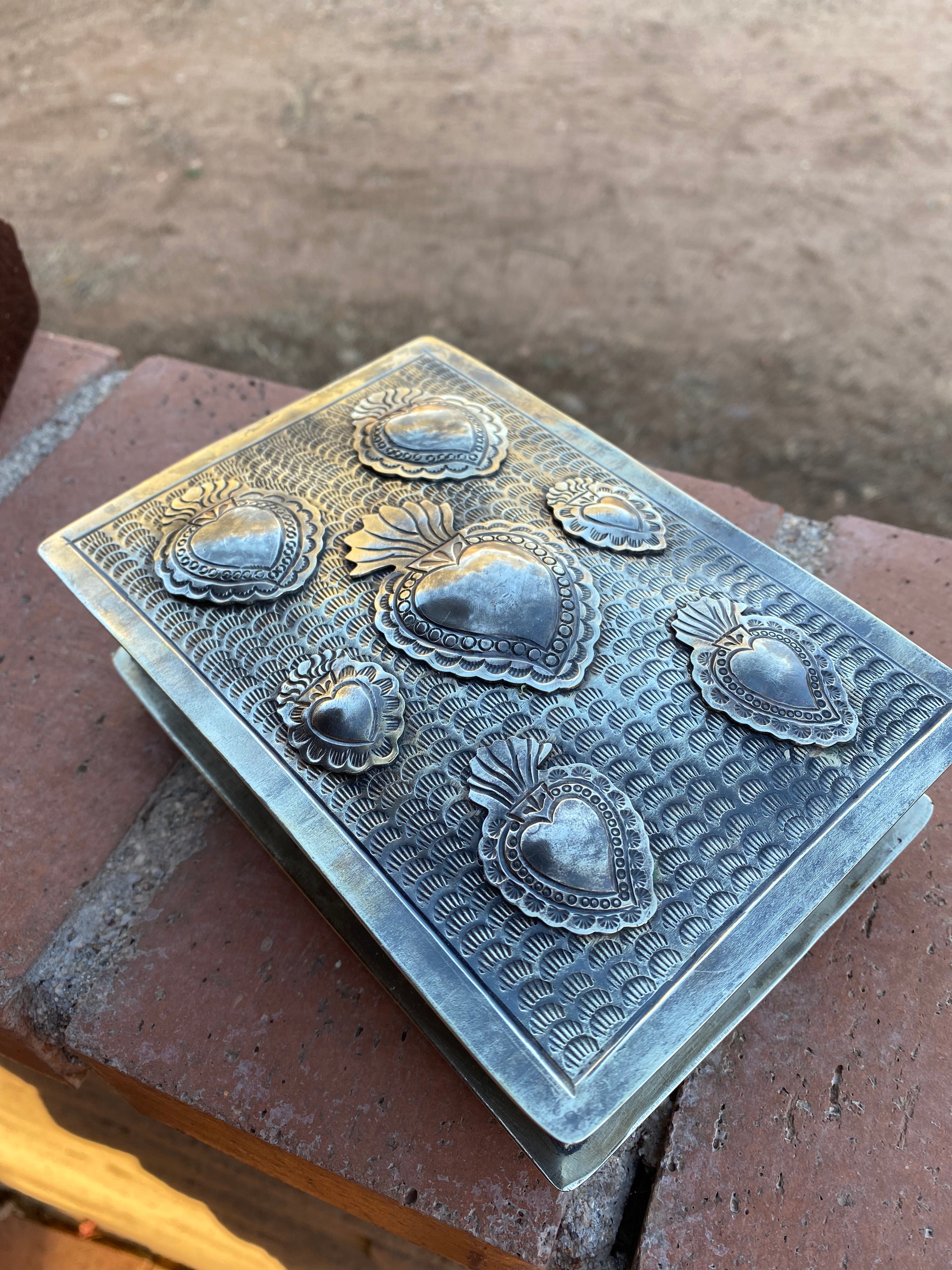 Handmade German Silver Heart Trinket Box