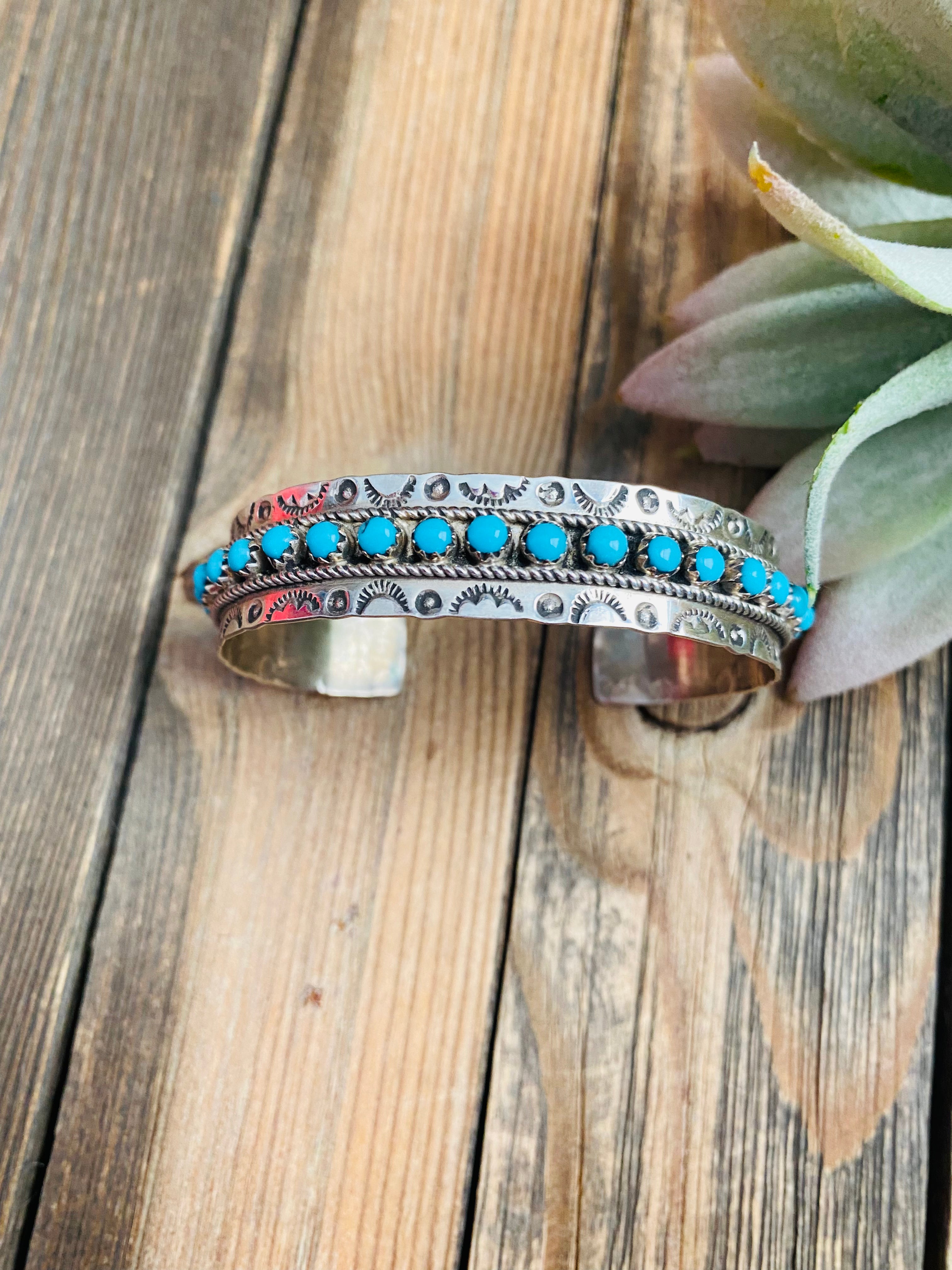 Navajo Turquoise & Sterling Silver Cuff Bracelet