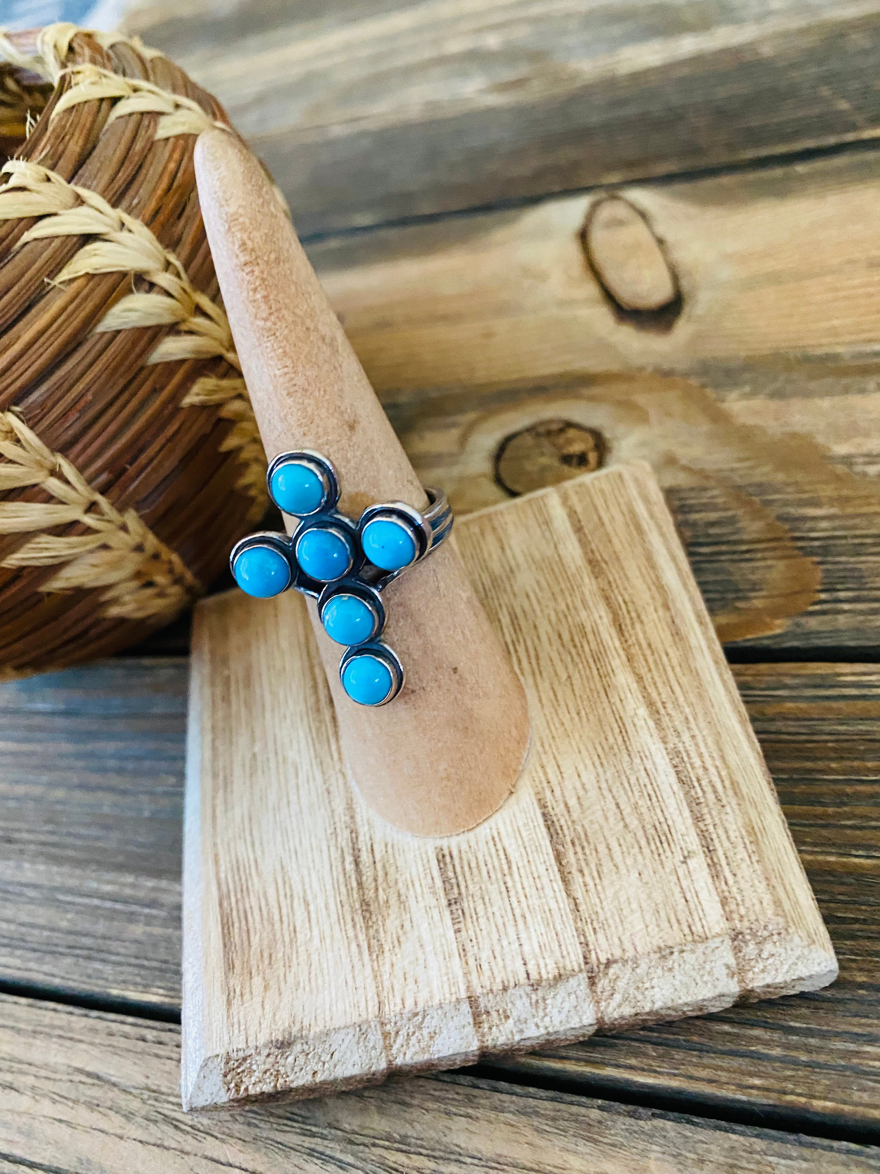 Handmade Turquoise & Sterling Silver Cross Ring