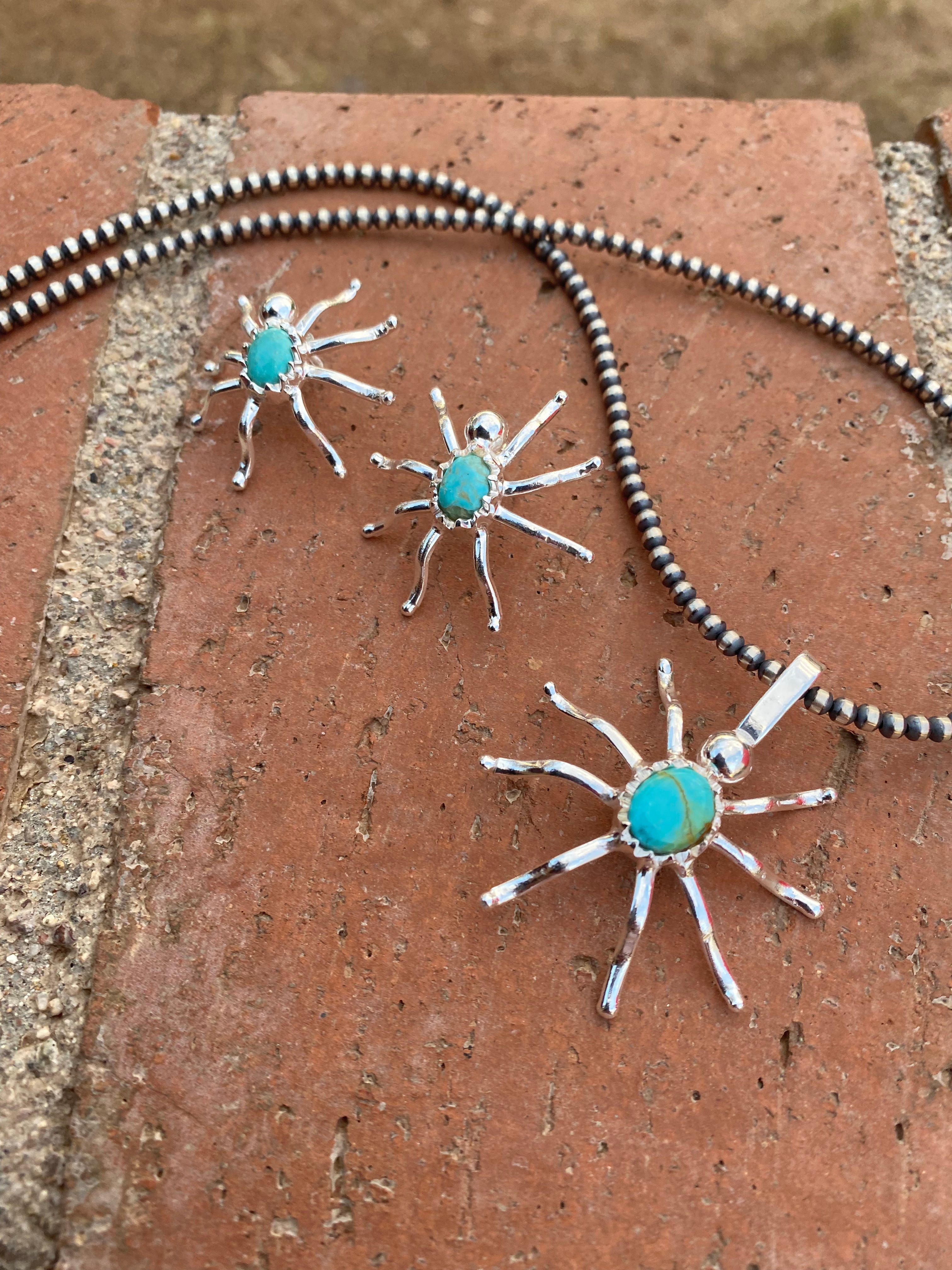 Natural Kingman Turquoise & Sterling Silver Pendant