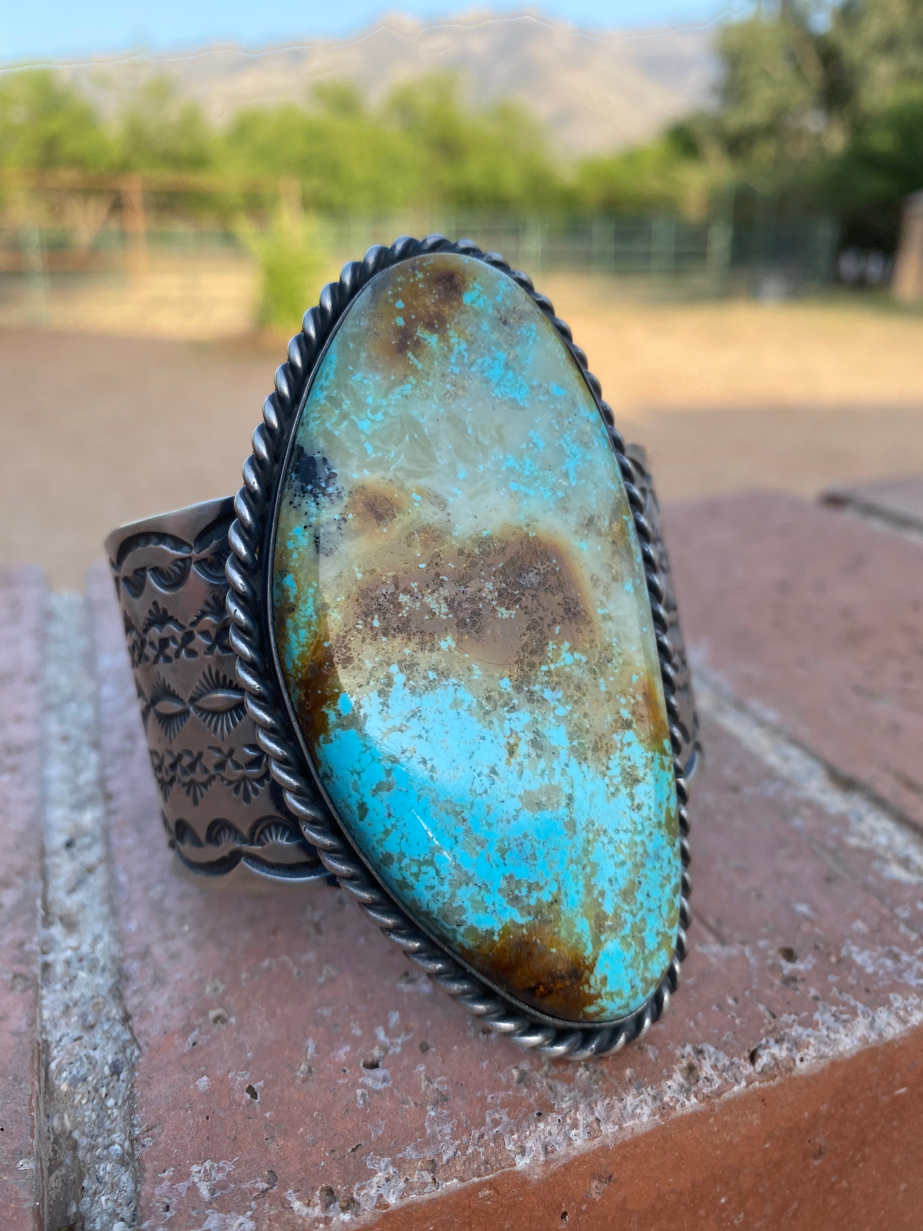 Jennifer Garcia Sterling Silver & Royston Turquoise Cuff Bracelet