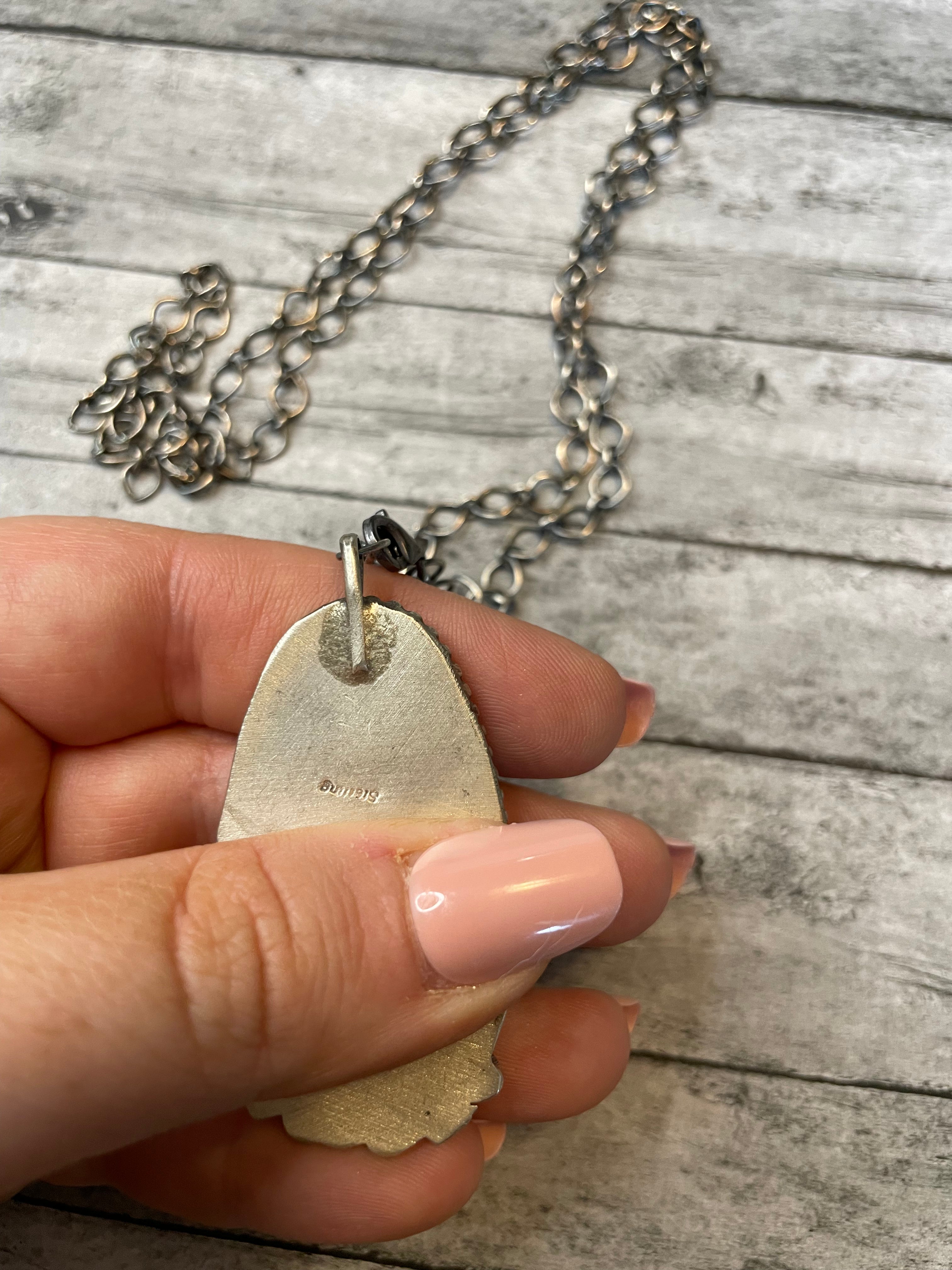 Navajo Turquoise And Sterling Silver Necklace