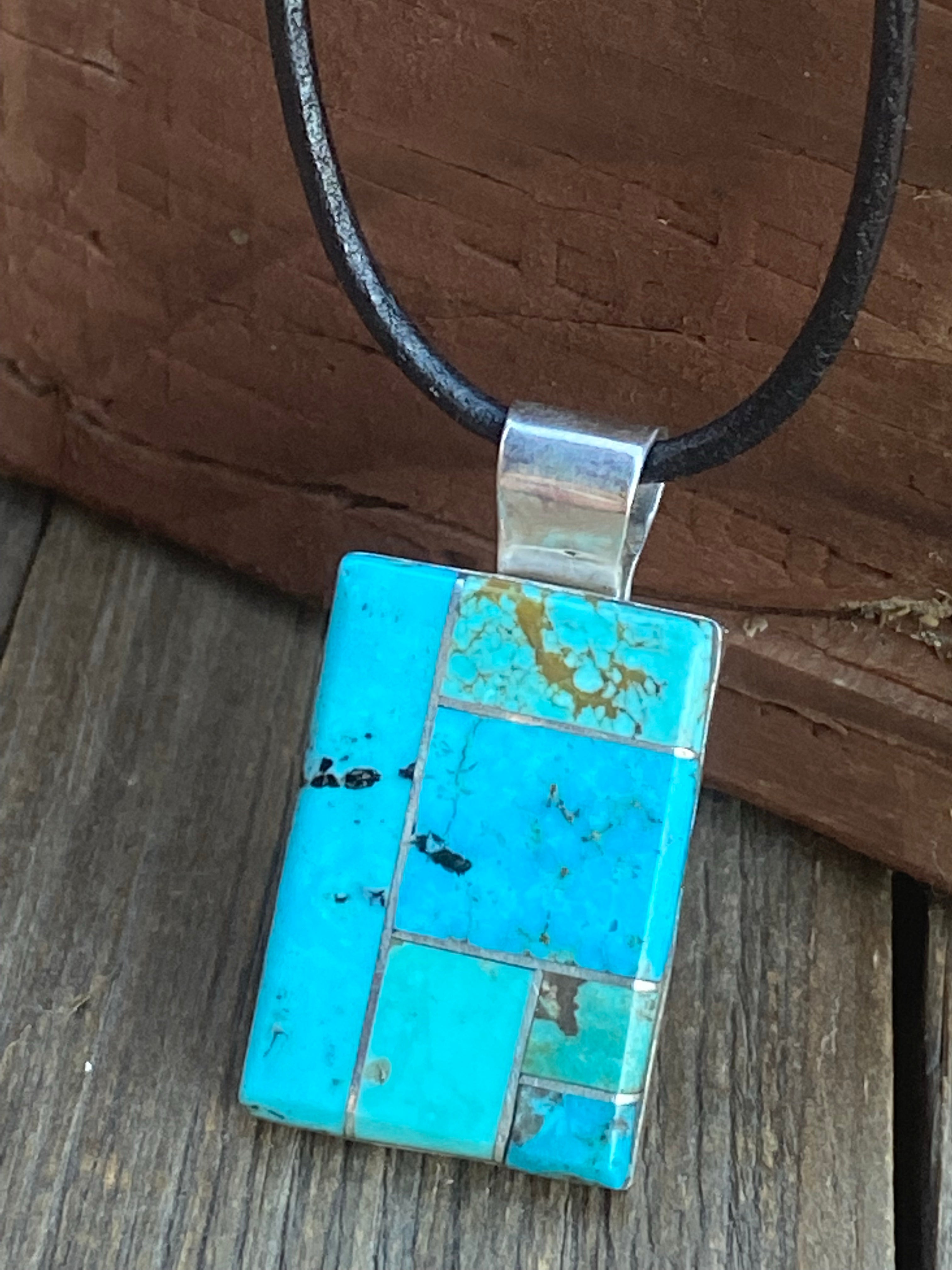 OLD PAWN Inlay Turquoise necklace