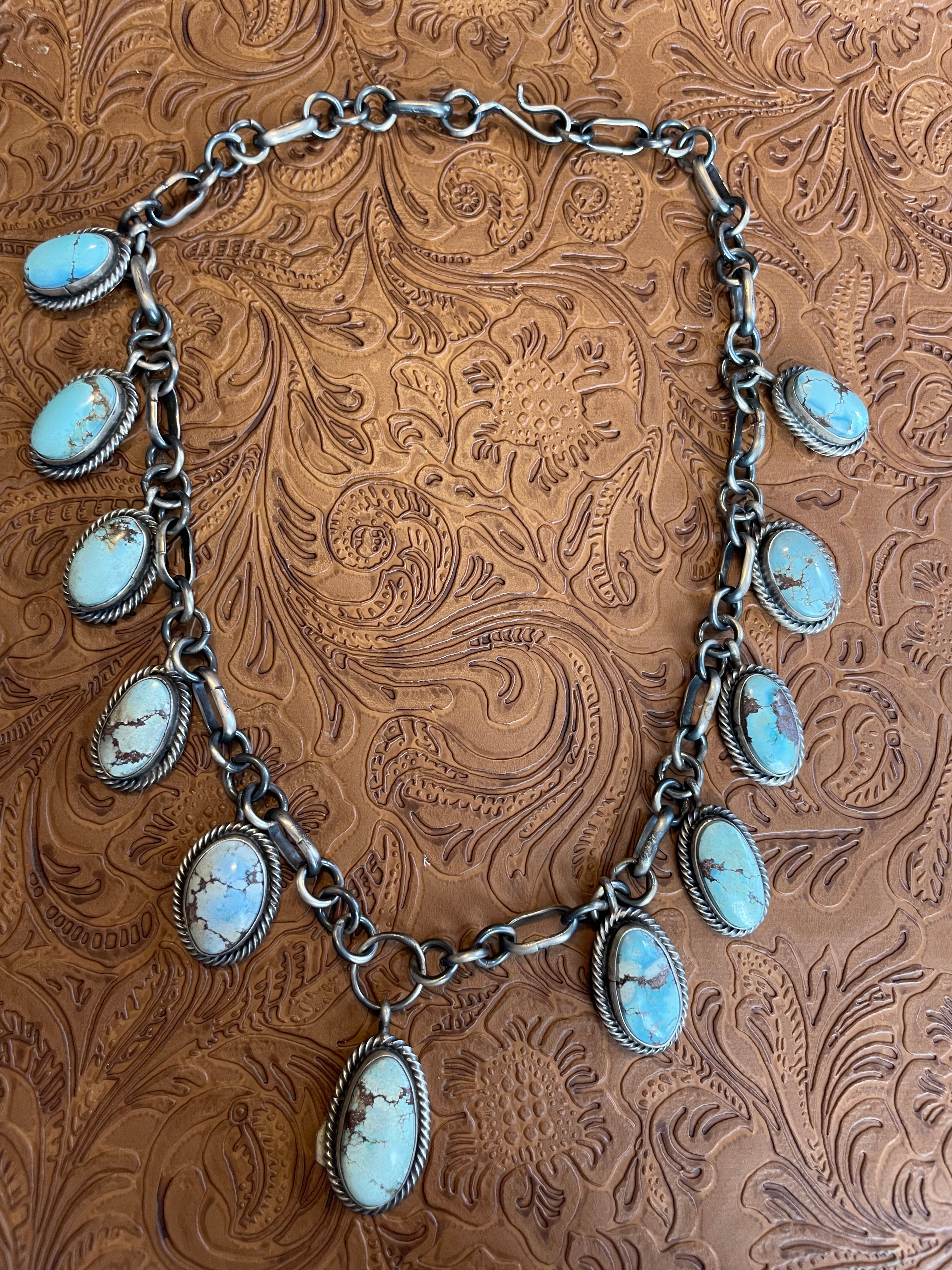 Golden Hills Turquoise & Sterling Silver Necklace by Paul Livingston