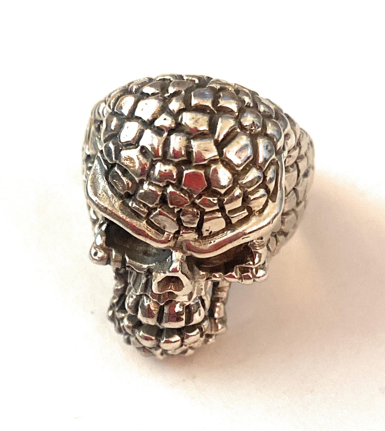 Handmade Sterling Silver Skull Ring Size 10.25