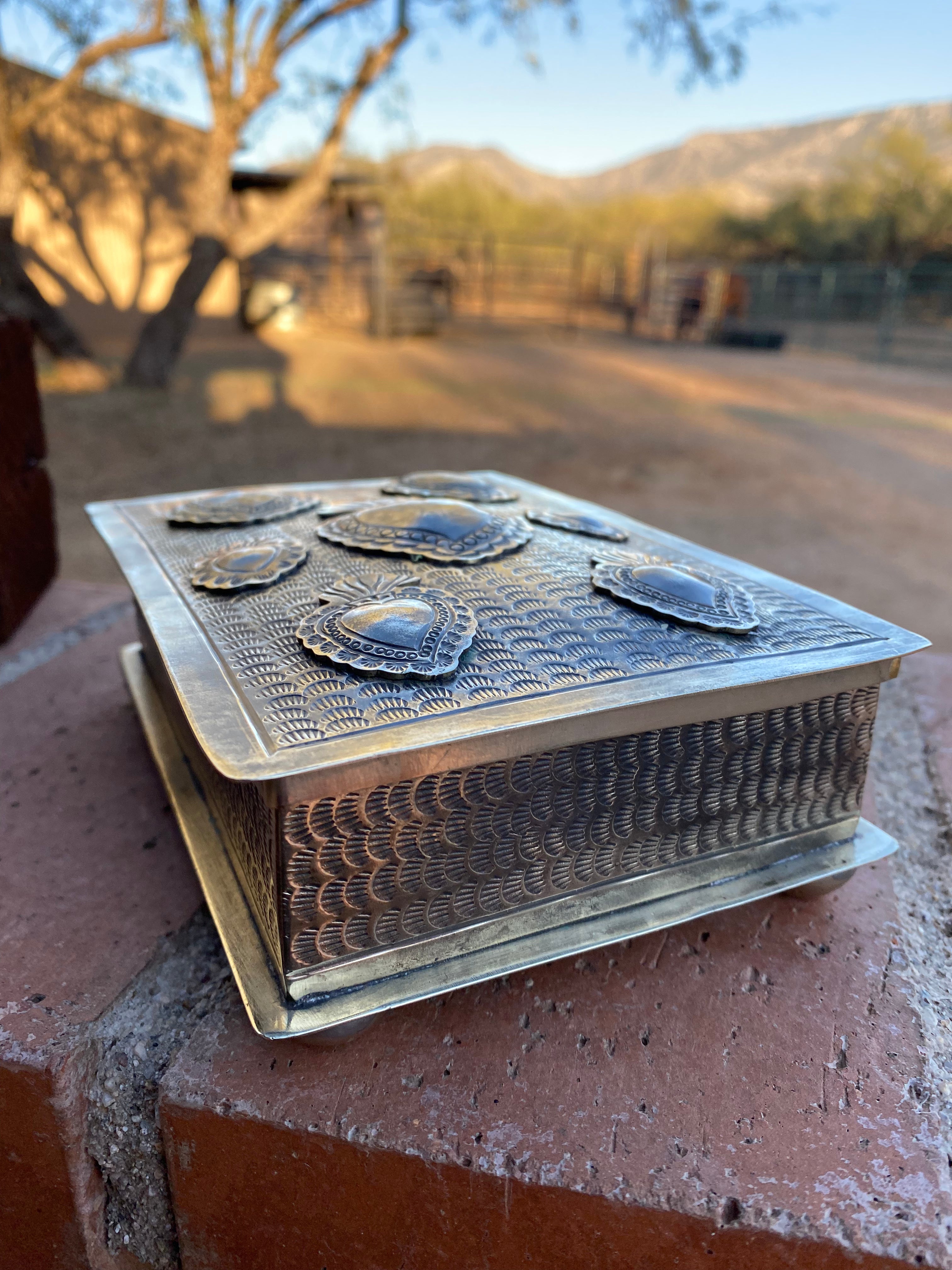 Handmade German Silver Heart Trinket Box