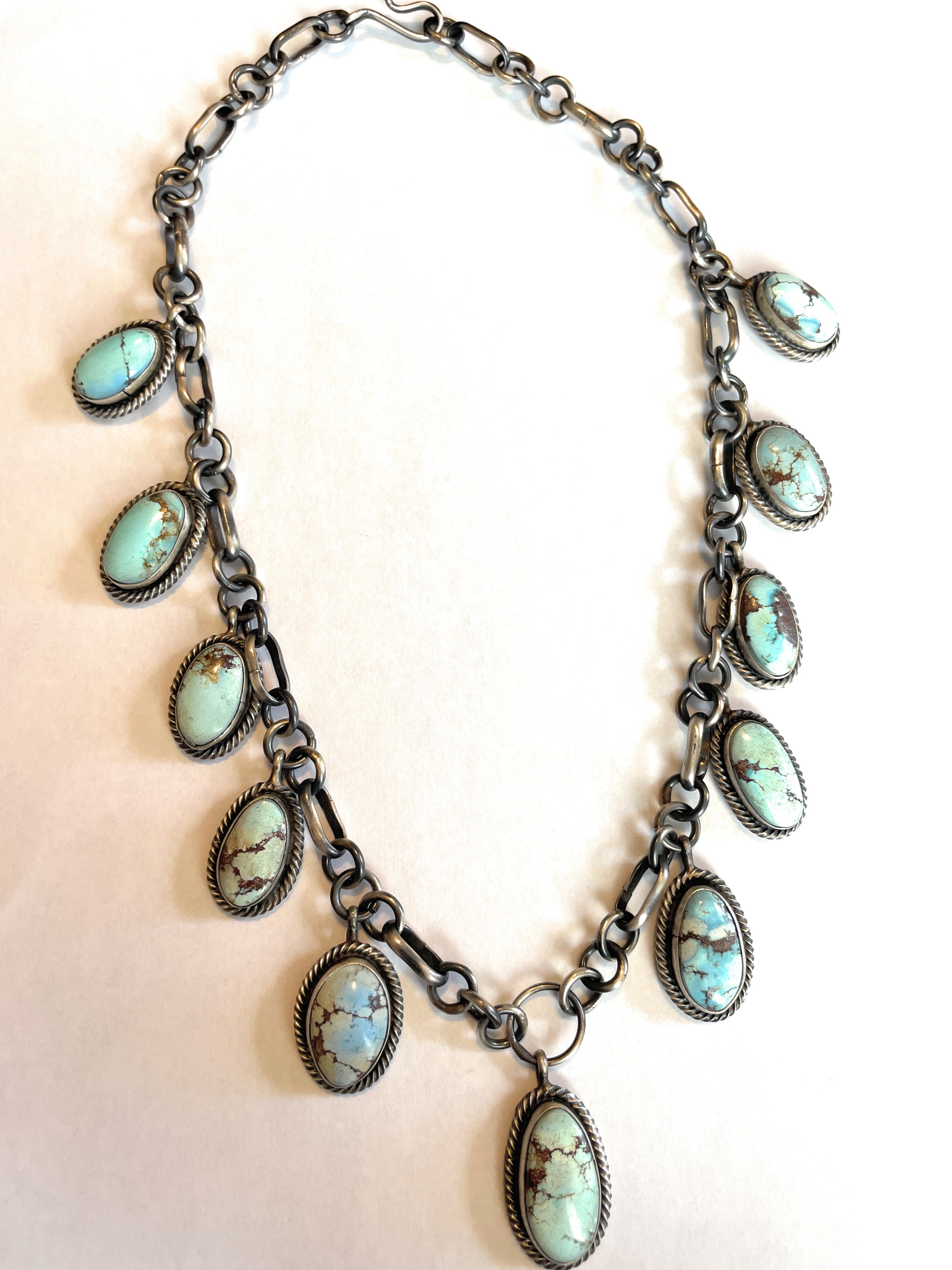 Golden Hills Turquoise & Sterling Silver Necklace by Paul Livingston