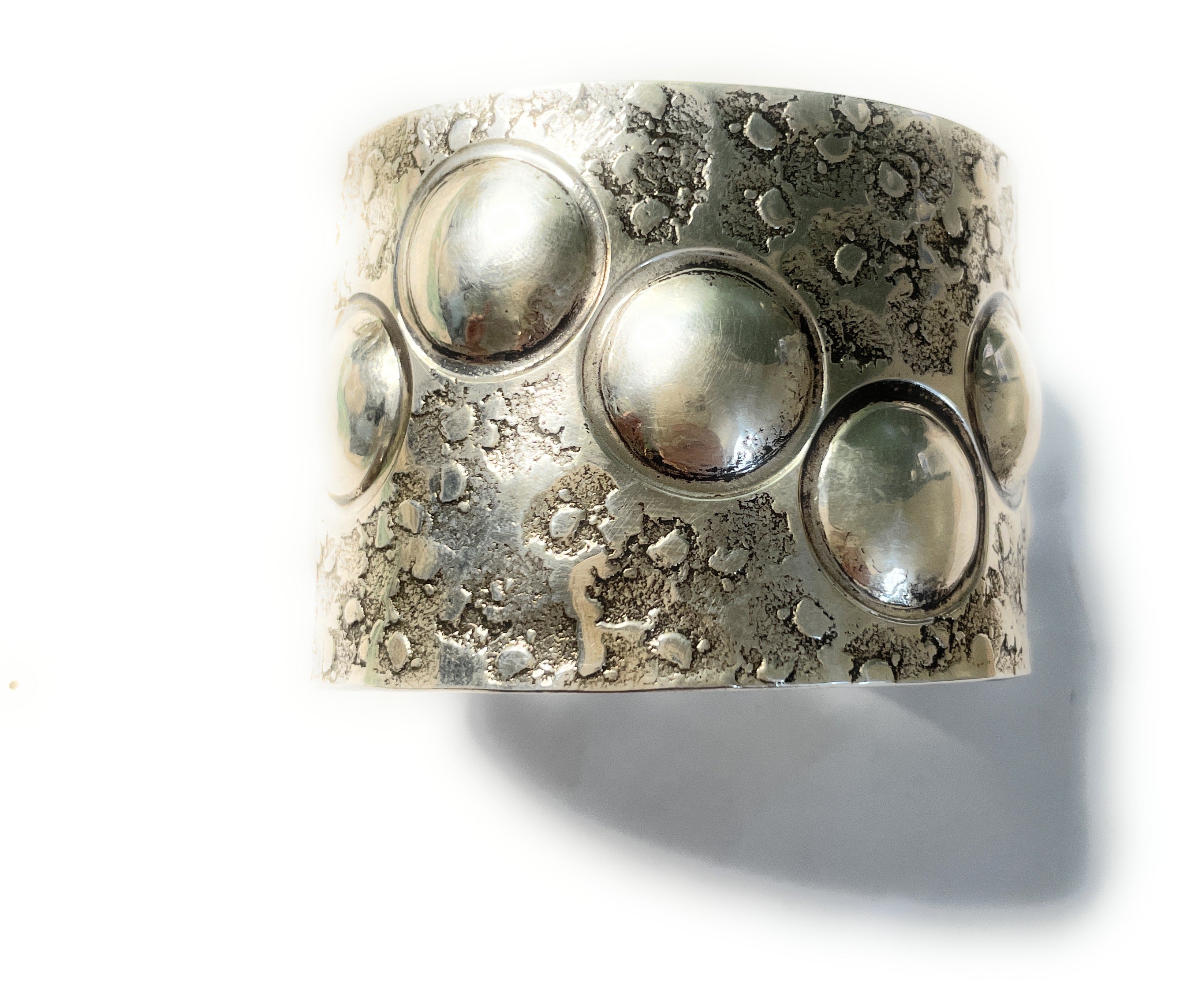 Sterling Silver Navajo Handmade Cuff Bracelet By Codie Willie