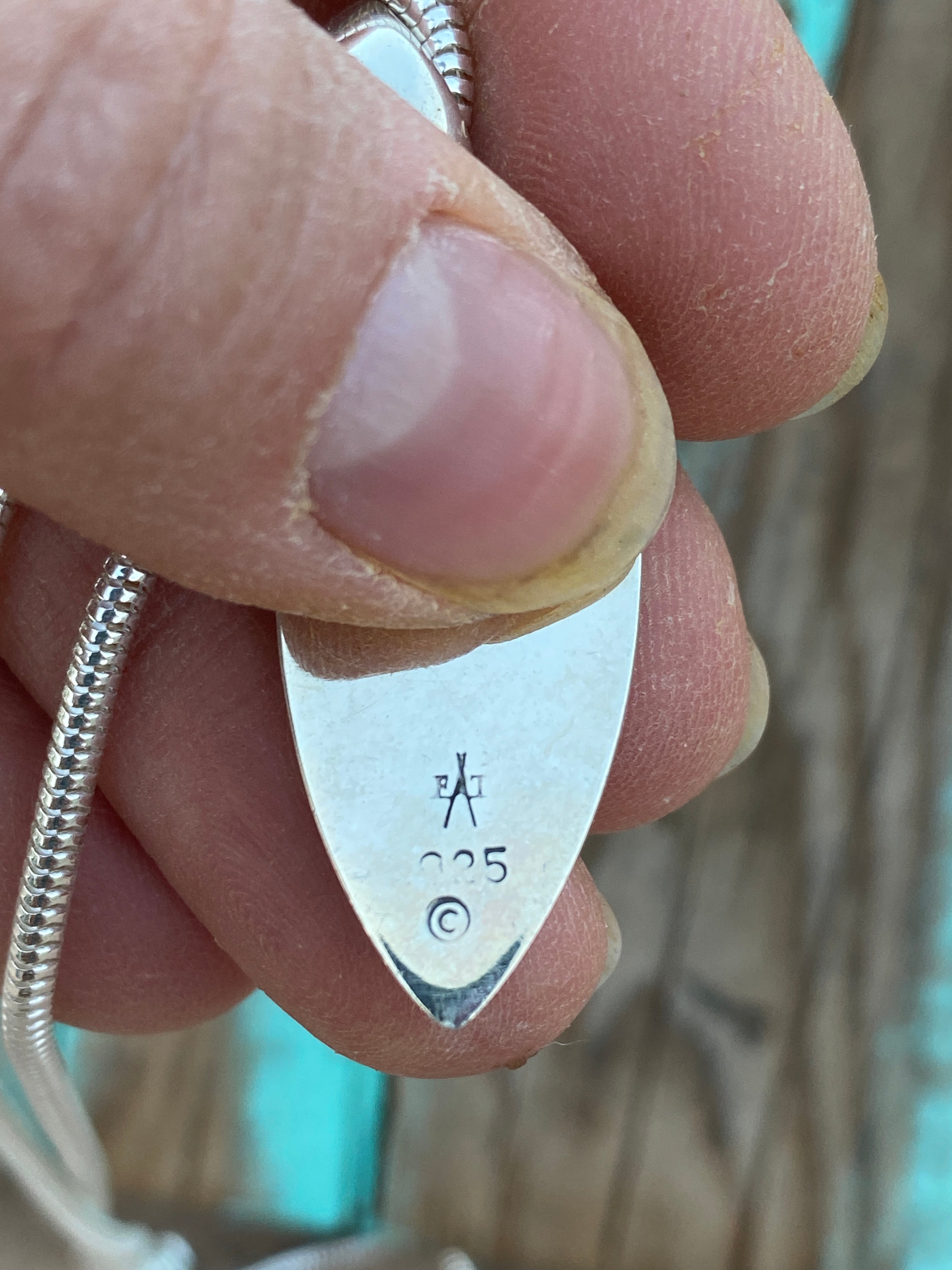 Navajo Turquoise Sterling Silver Arrow Pendant