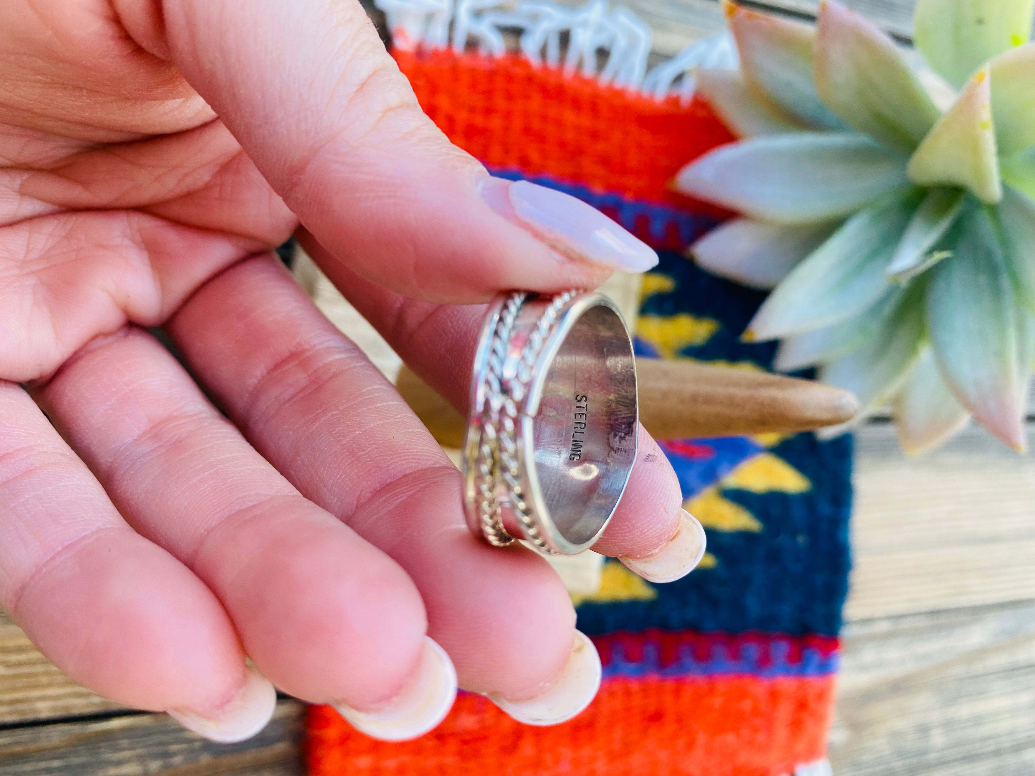 Navajo Turquoise and Sterling Silver Band Ring