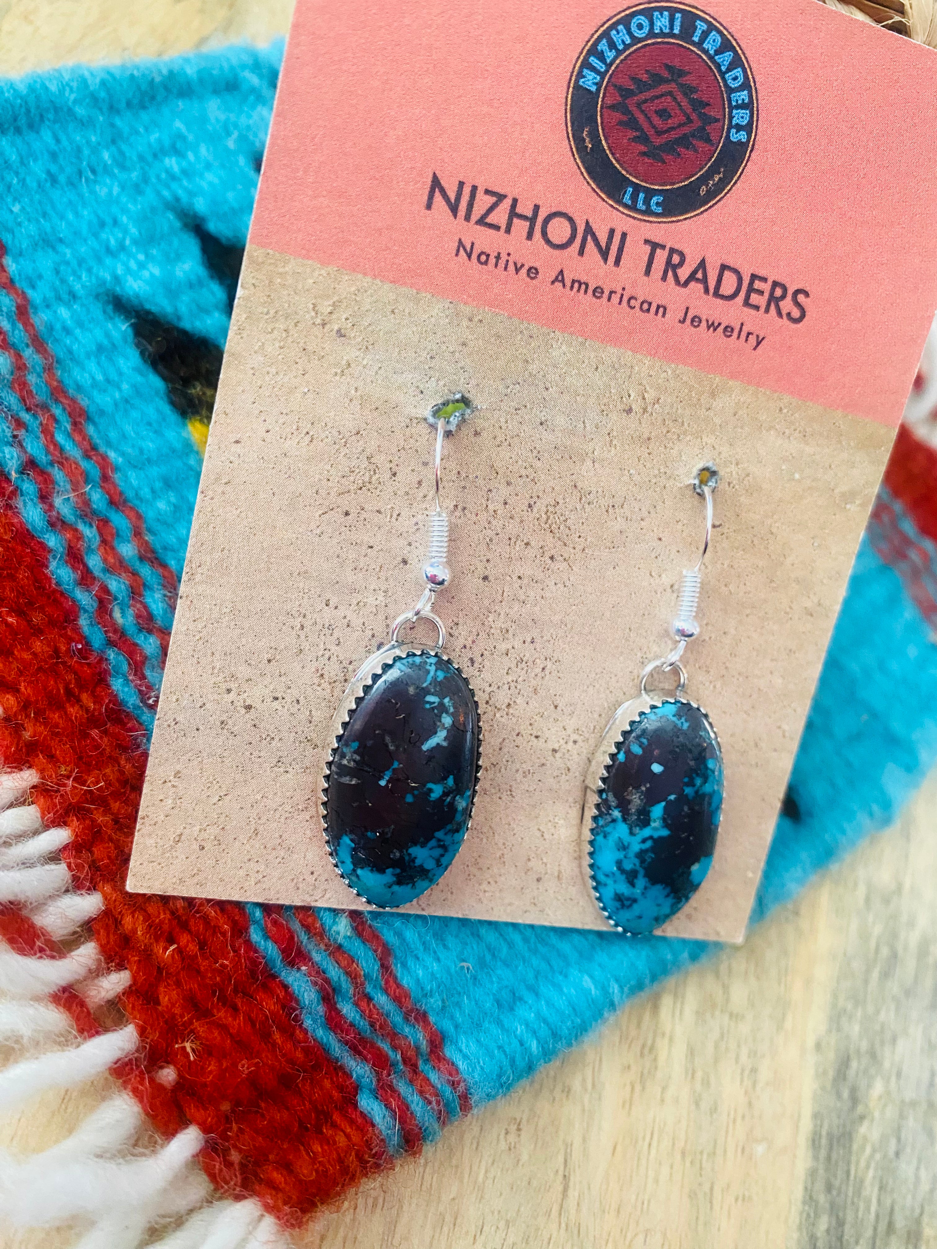 Navajo Turquoise & Sterling Silver Dangle Earrings