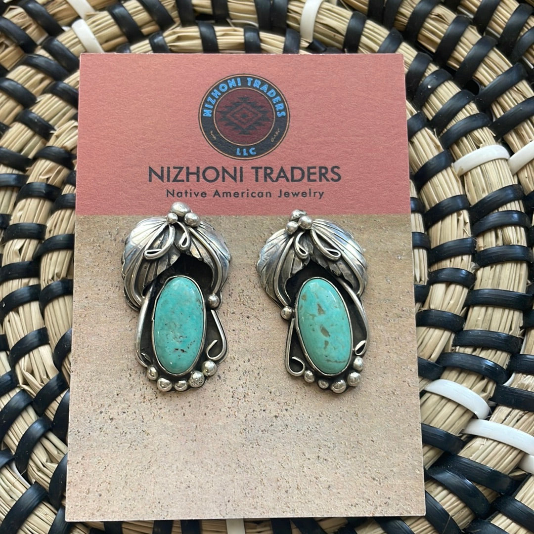 Navajo Turquoise & Sterling Silver Post Earrings