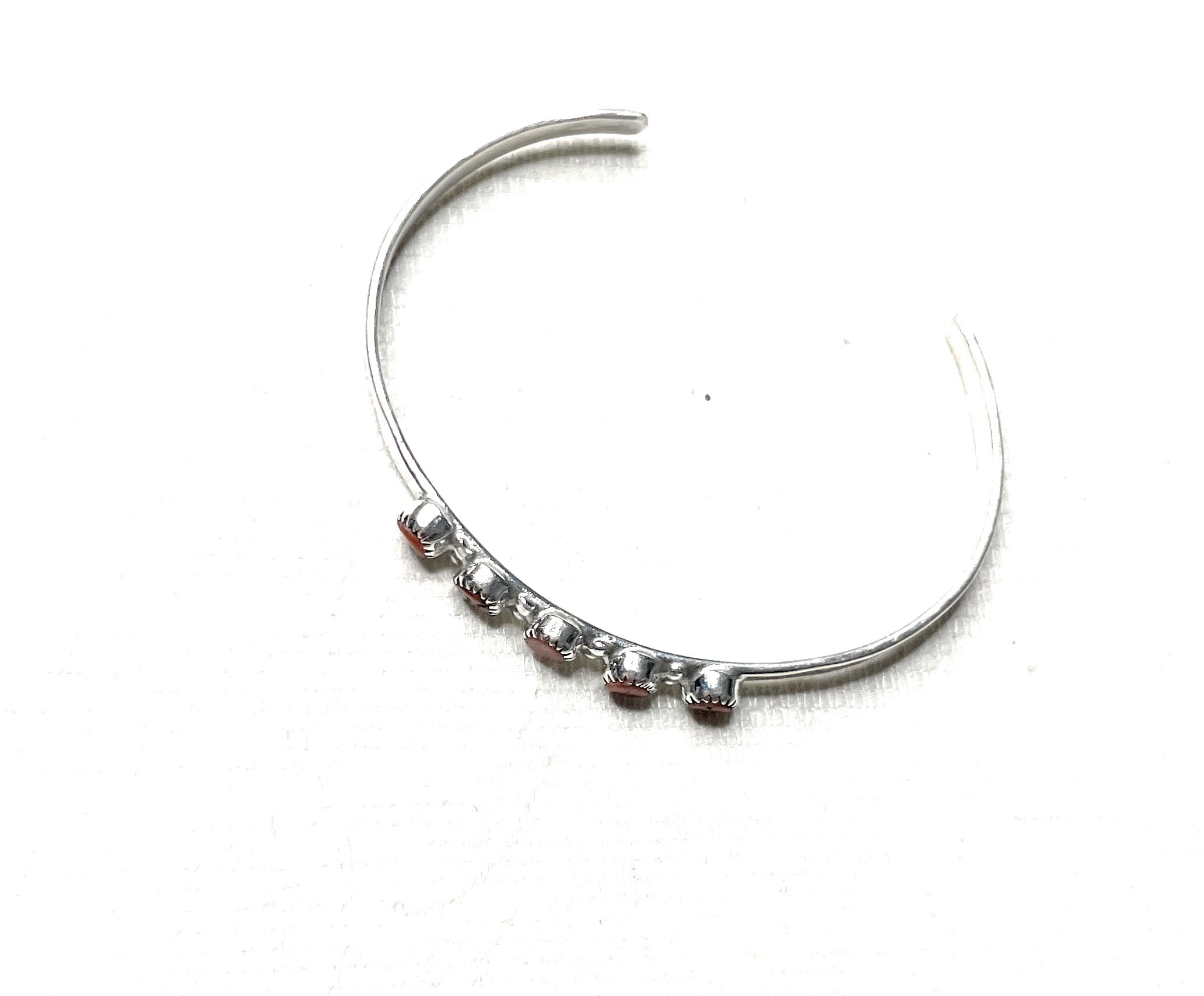 Handcrafted Sterling Silver & Coral Baby Cuff Bracelet
