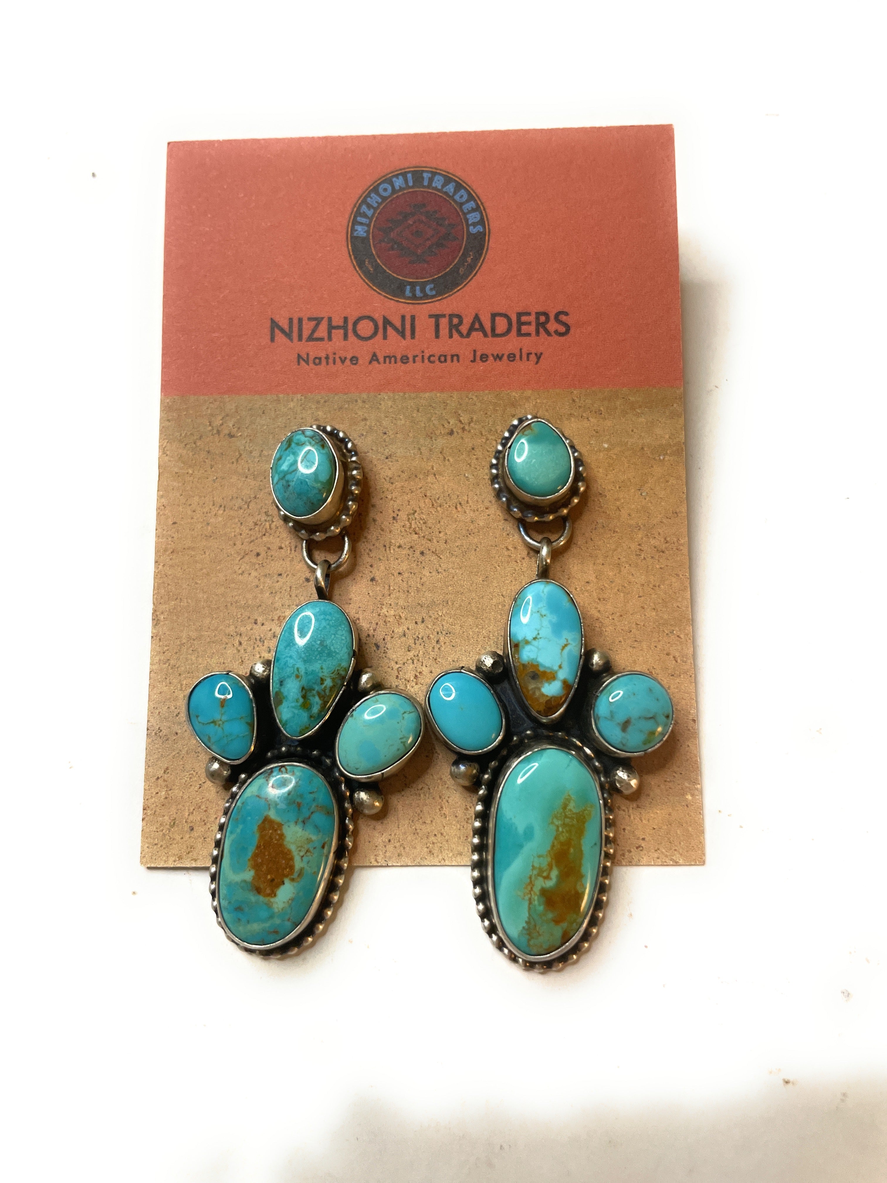 Navajo Royston Turquoise Dangles By Sheila Becenti