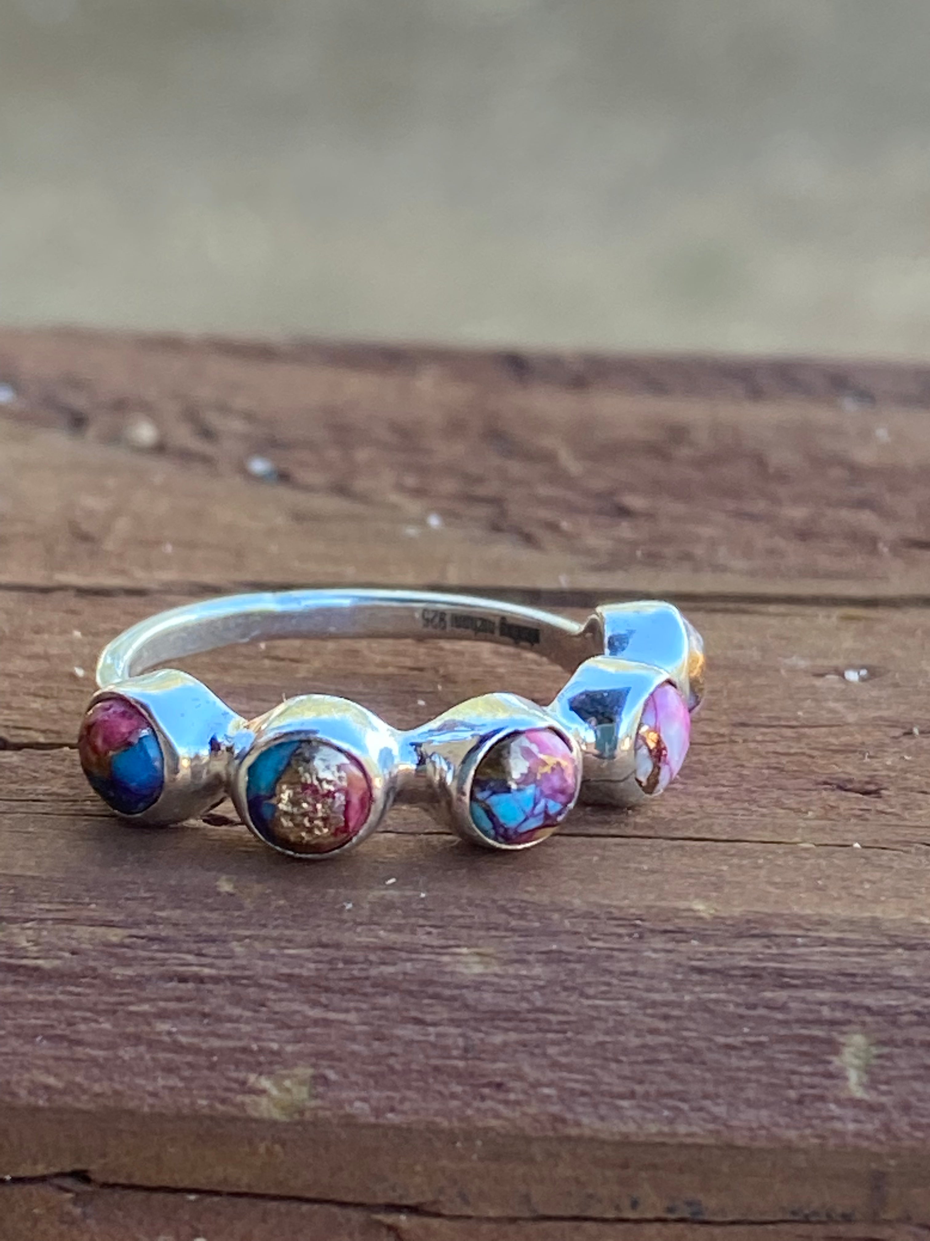 Pink Dream & Sterling Silver Stacker Band