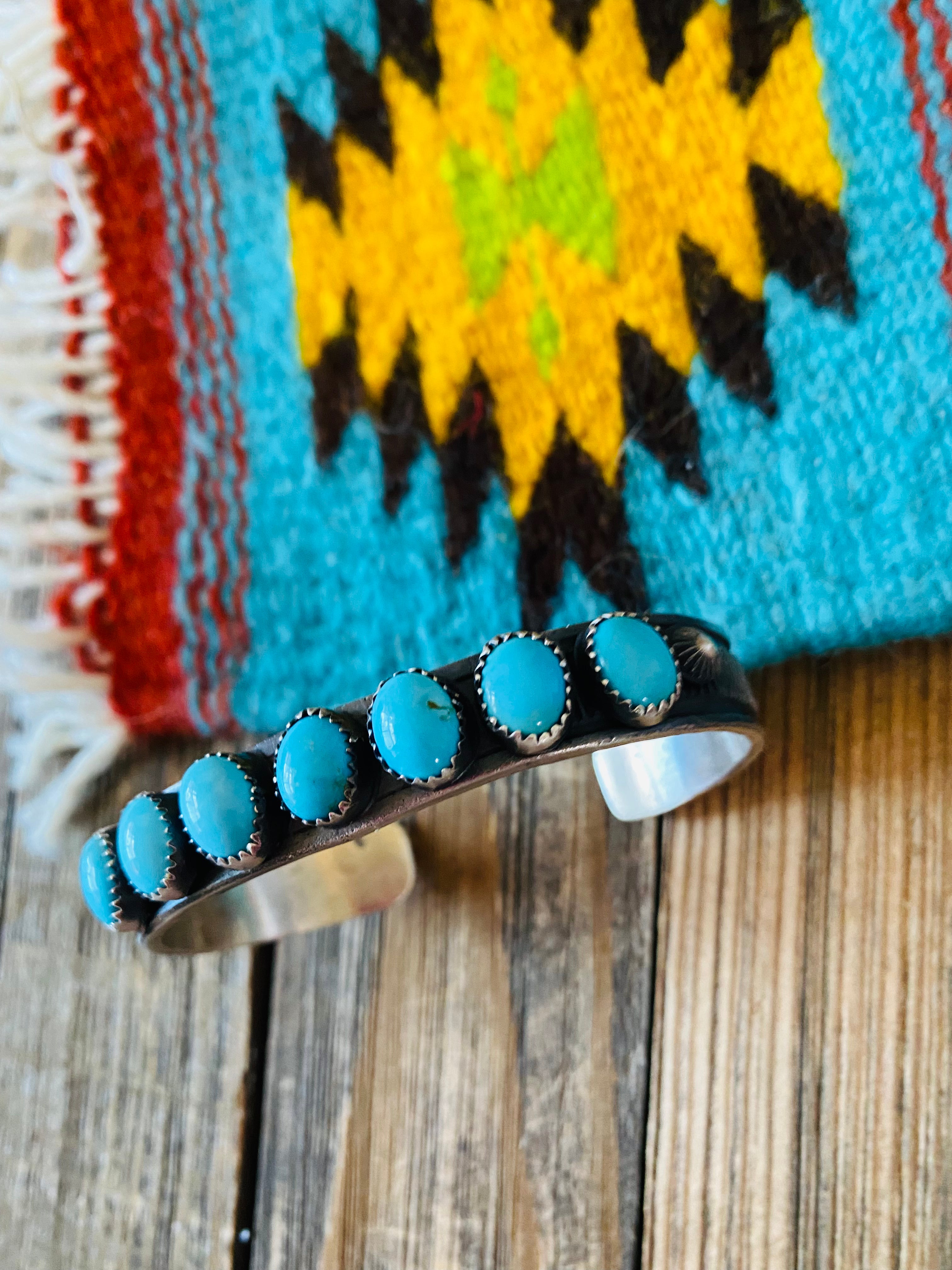 Navajo Turquoise & Sterling Silver Cuff Bracelet