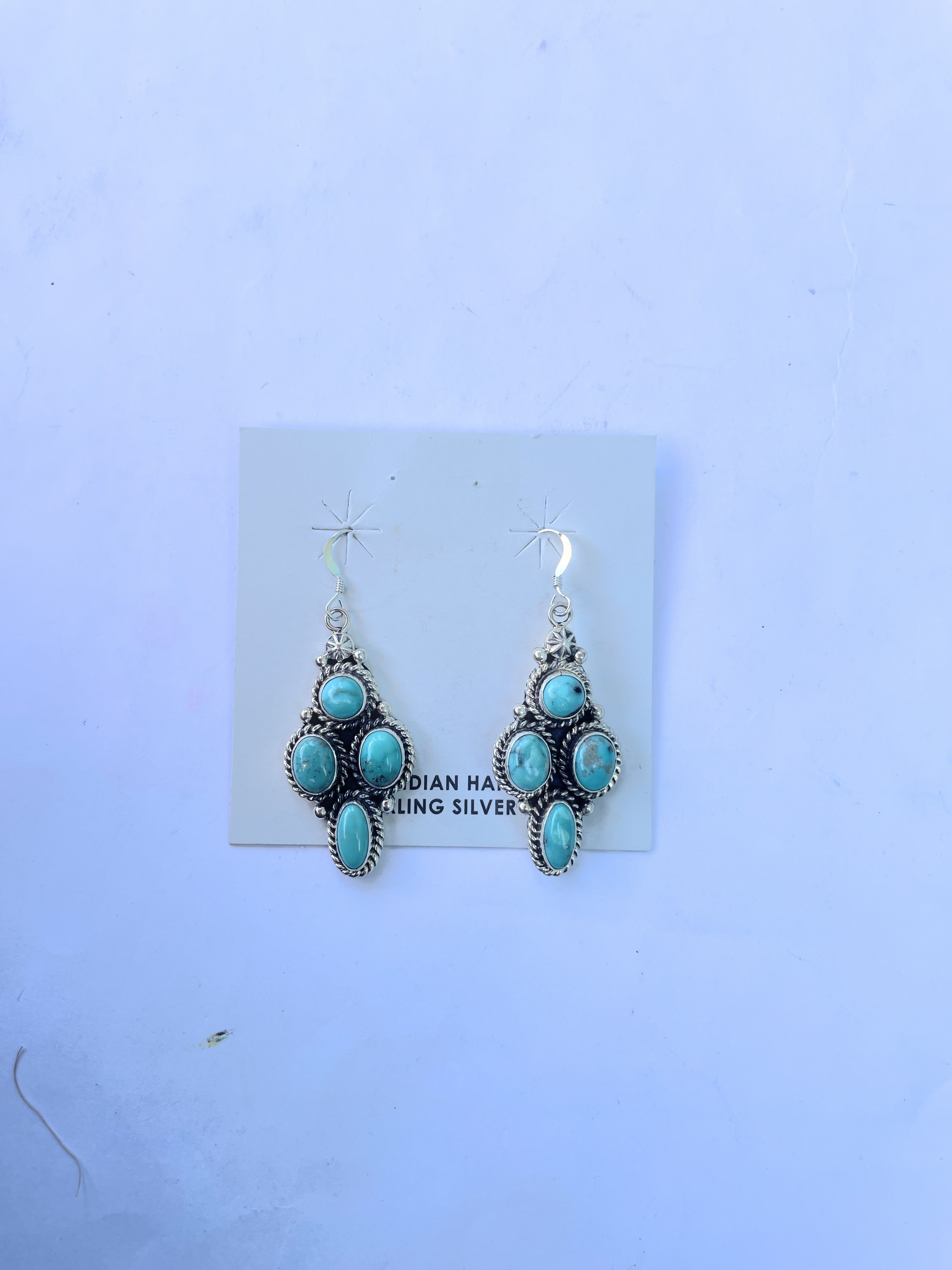 Navajo Sterling Silver And Turquoise Dangles