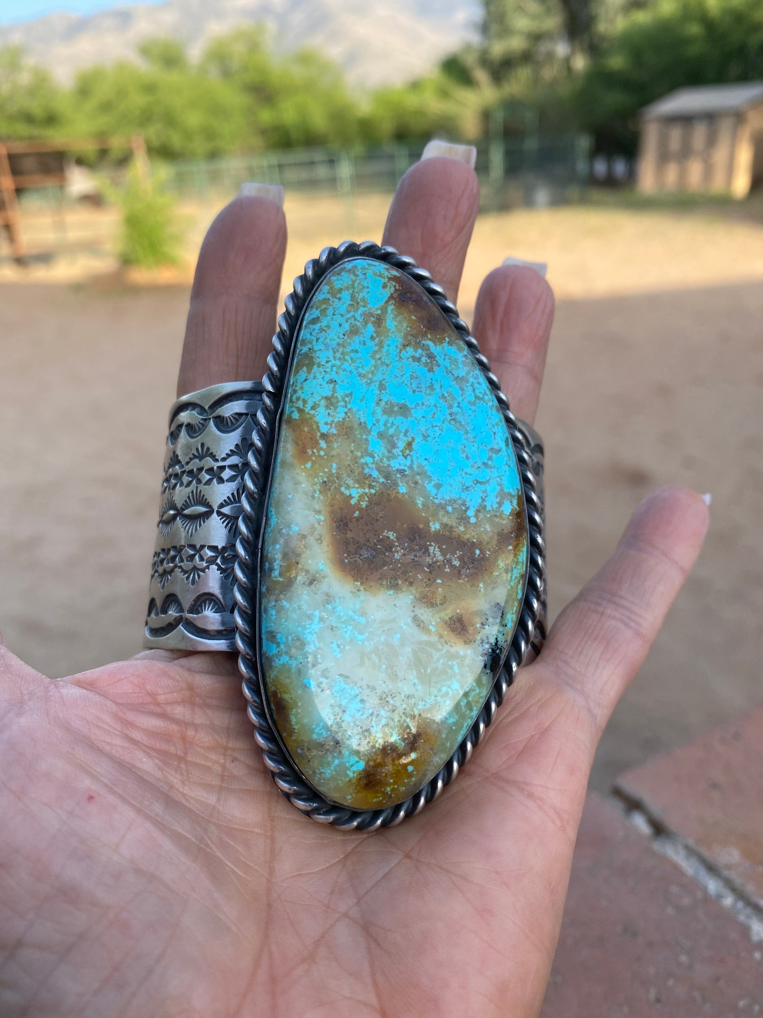 Jennifer Garcia Sterling Silver & Royston Turquoise Cuff Bracelet