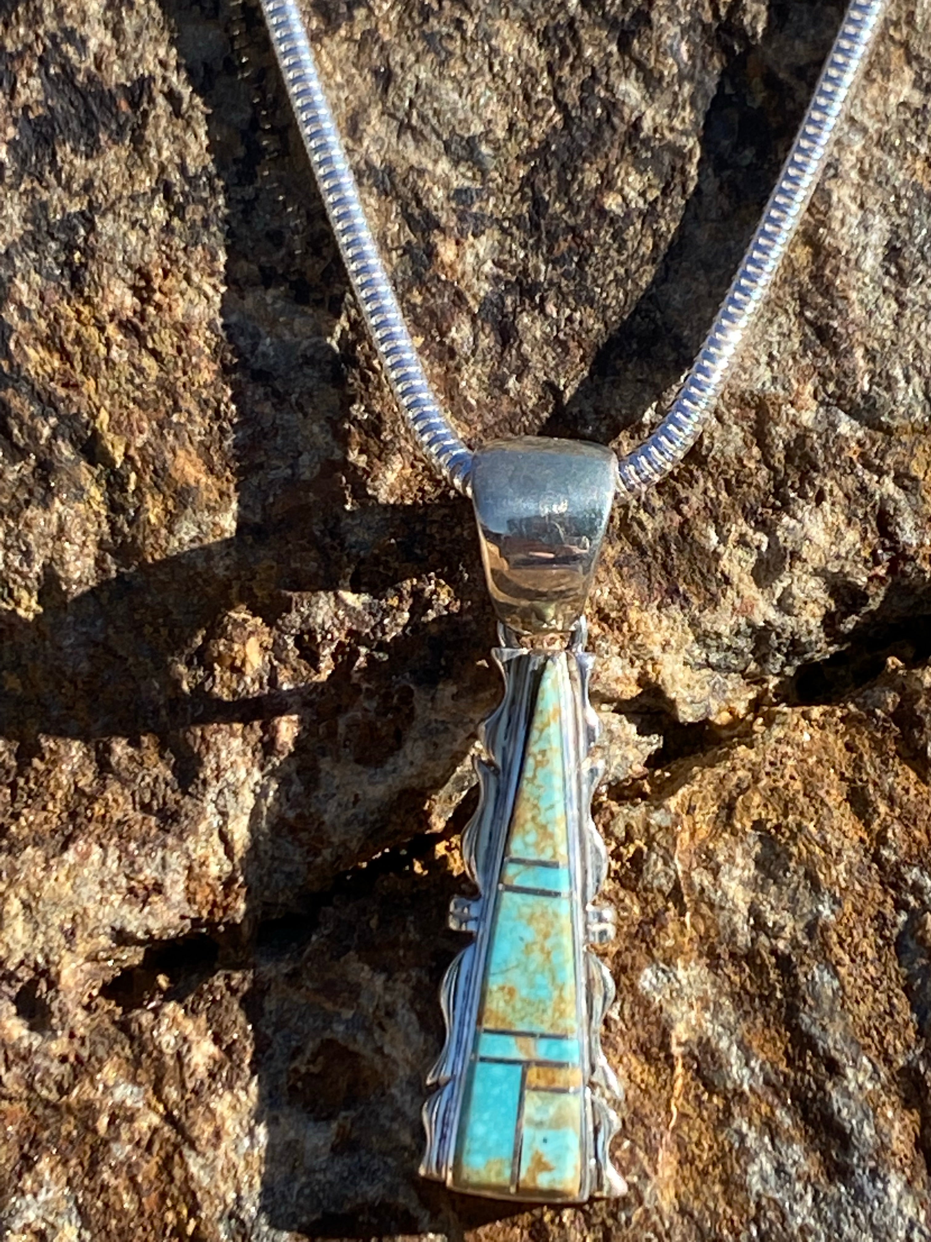 Navajo Turquoise 8 Jagged Pendant