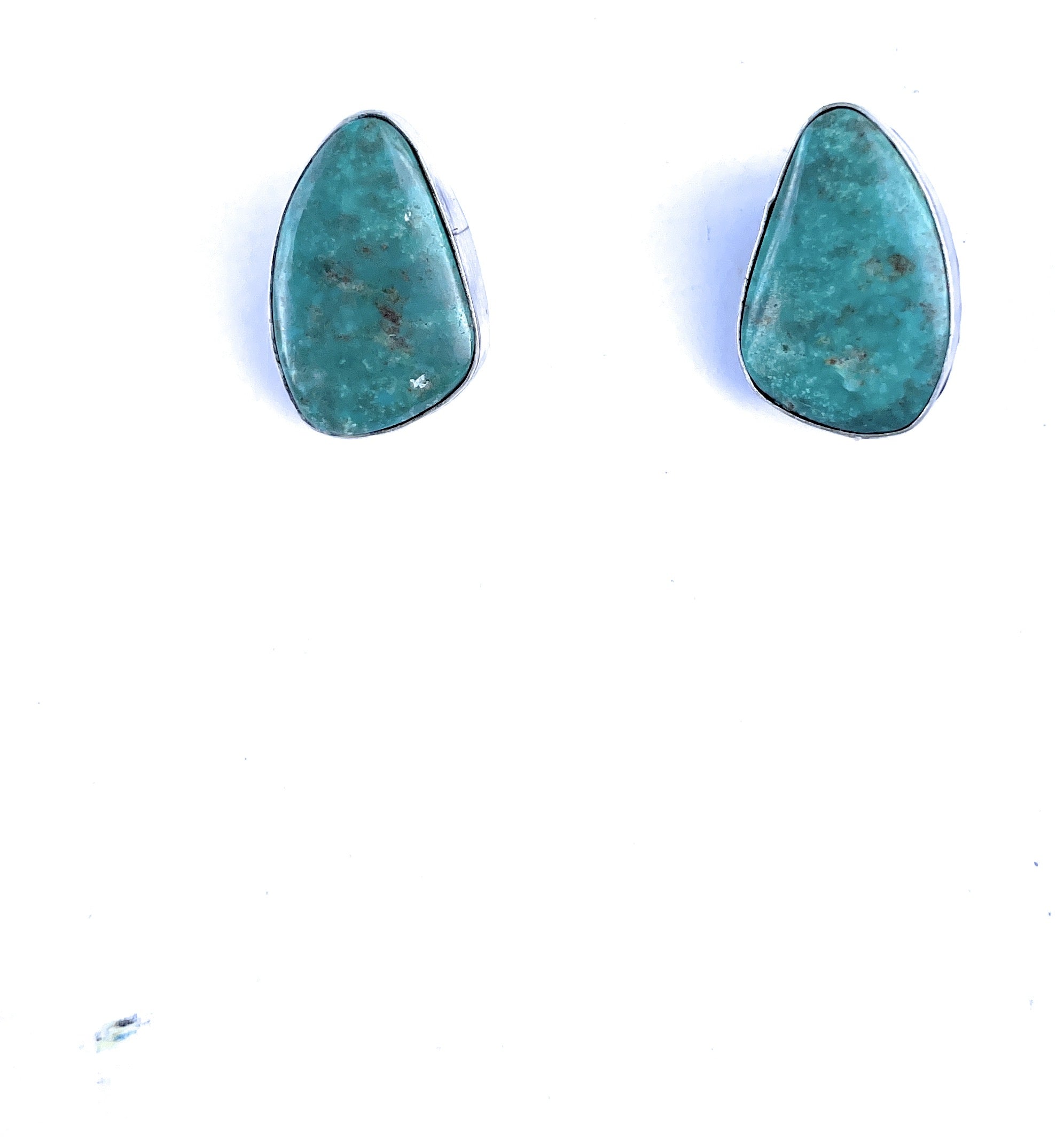 Navajo Turquoise And Sterling Silver Post Earrings