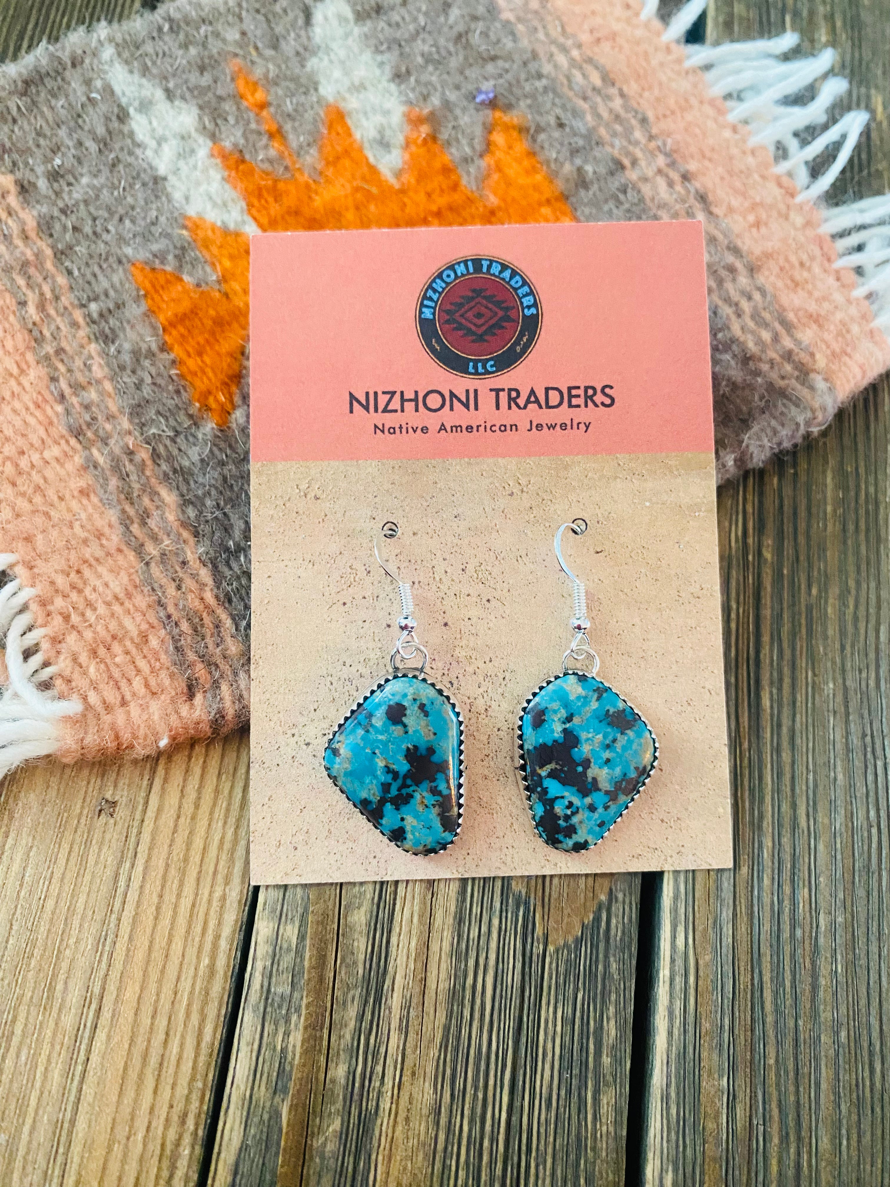 Navajo Turquoise & Sterling Silver Dangle Earrings