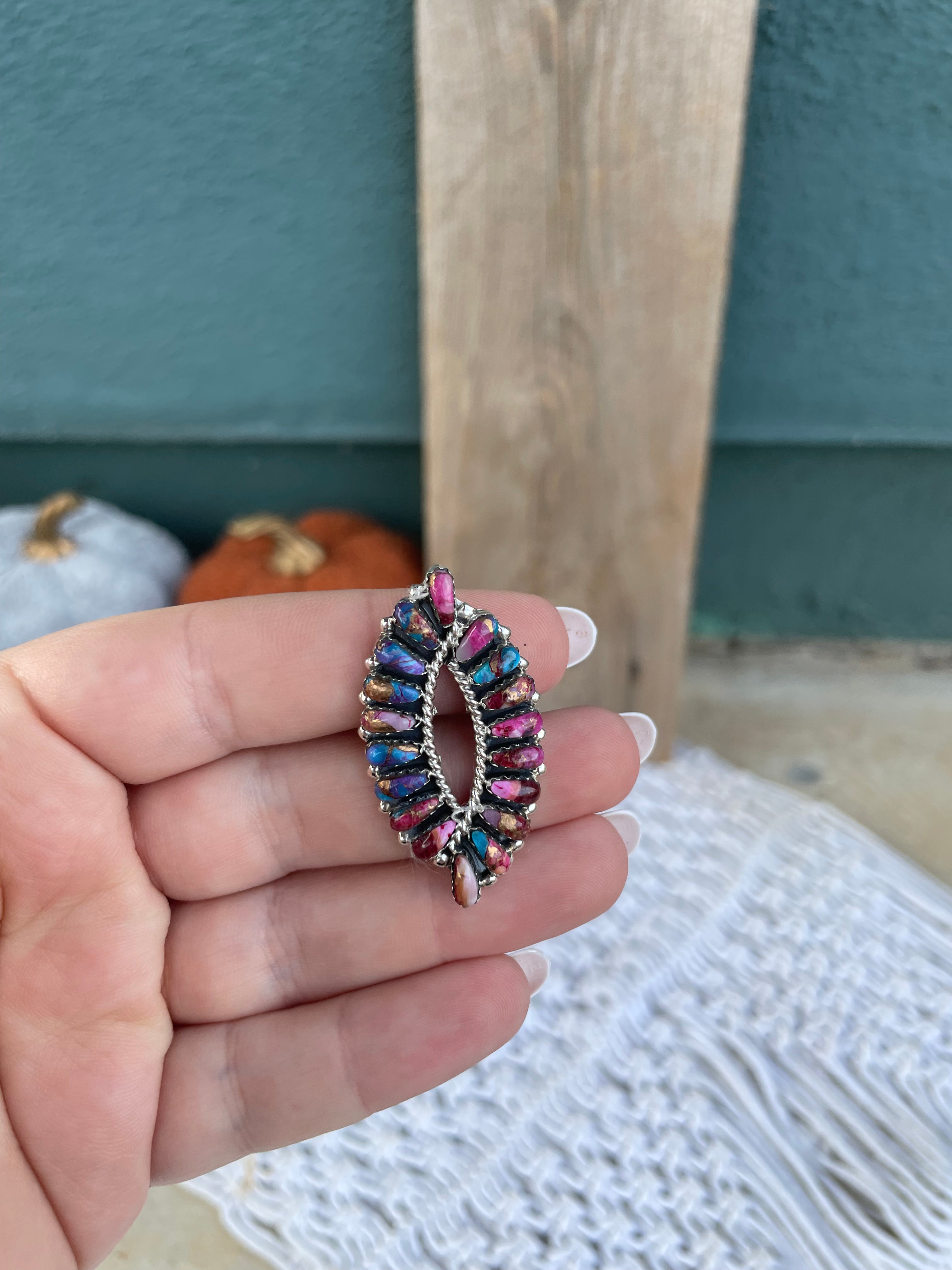 Navajo Double Swirl Purple Dream Sterling Silver Ring Signed