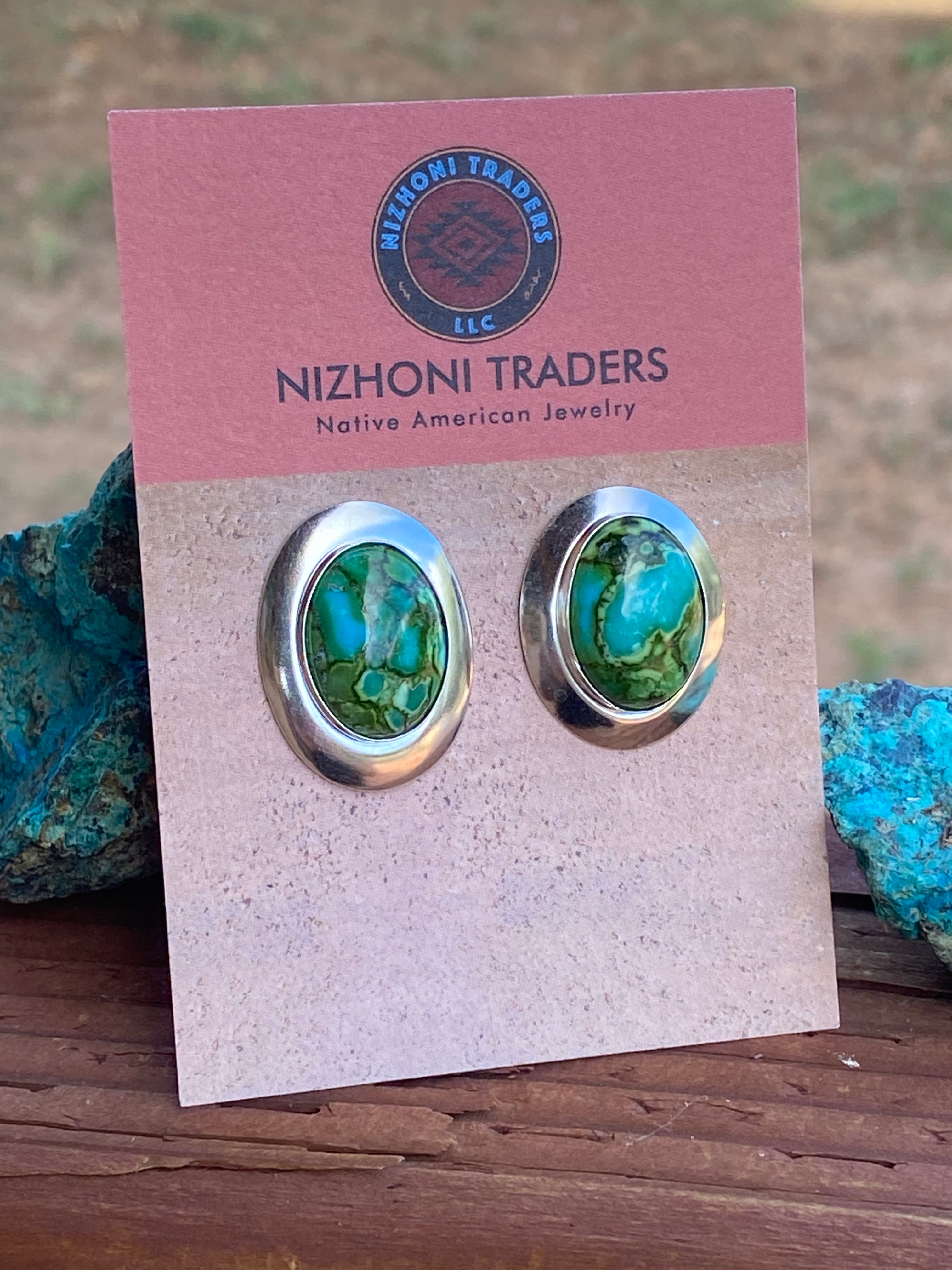 Handmade Sonoran Mountain Turquoise Sterling Silver Earrings