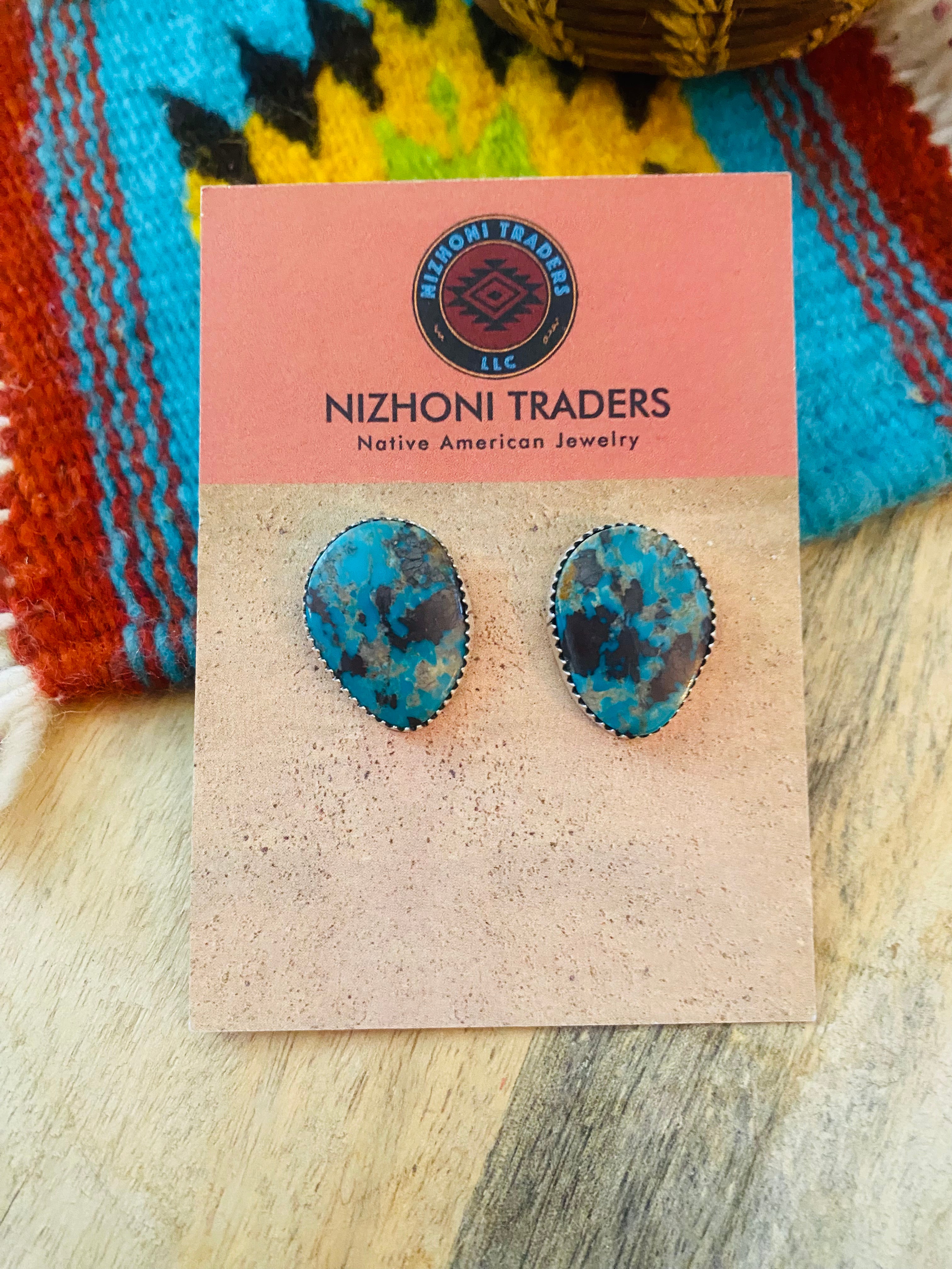 Navajo Turquoise & Sterling Silver Stud Earrings