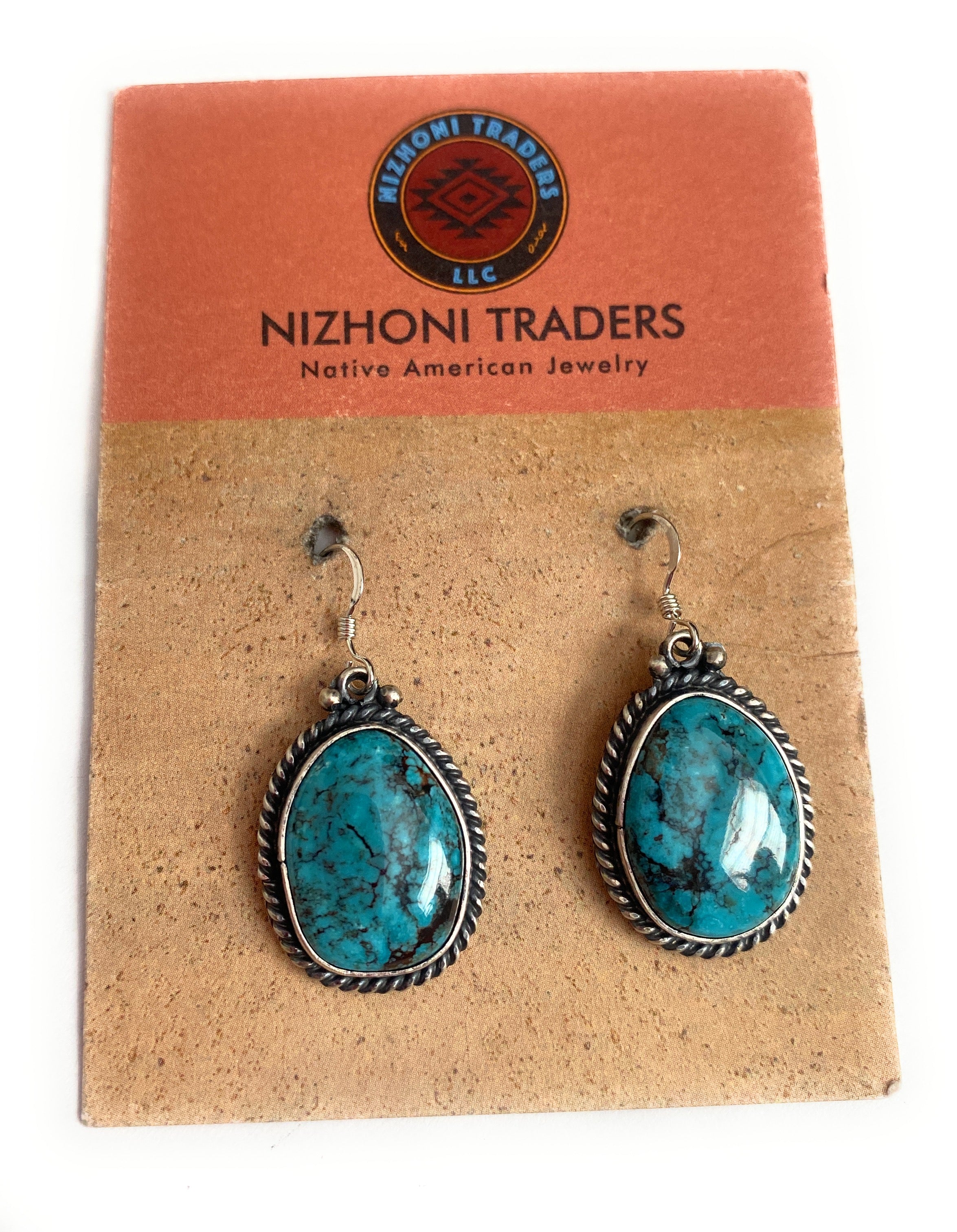 Navajo Turquoise & Sterling Silver Dangle Earrings