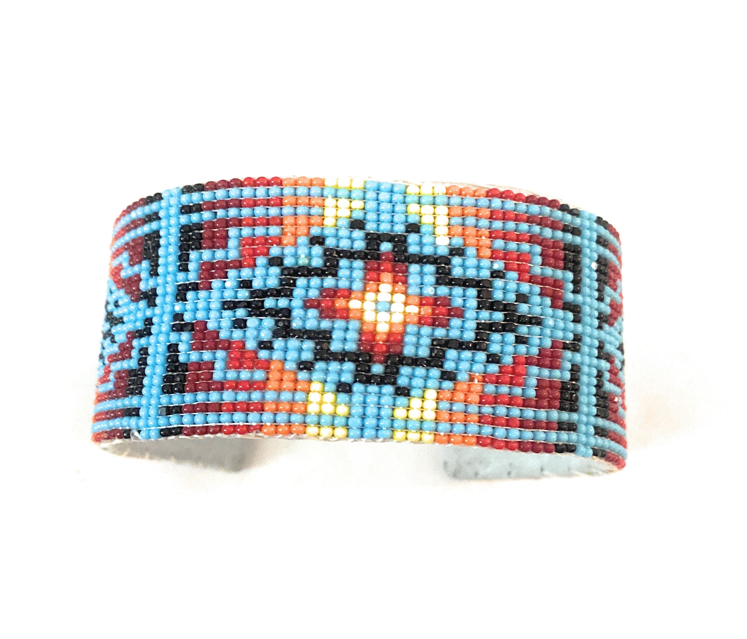 Navajo Made Beaded Leather Bracelet