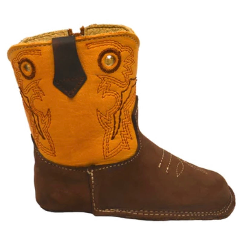 Western Leather infant Baby Boots Amber