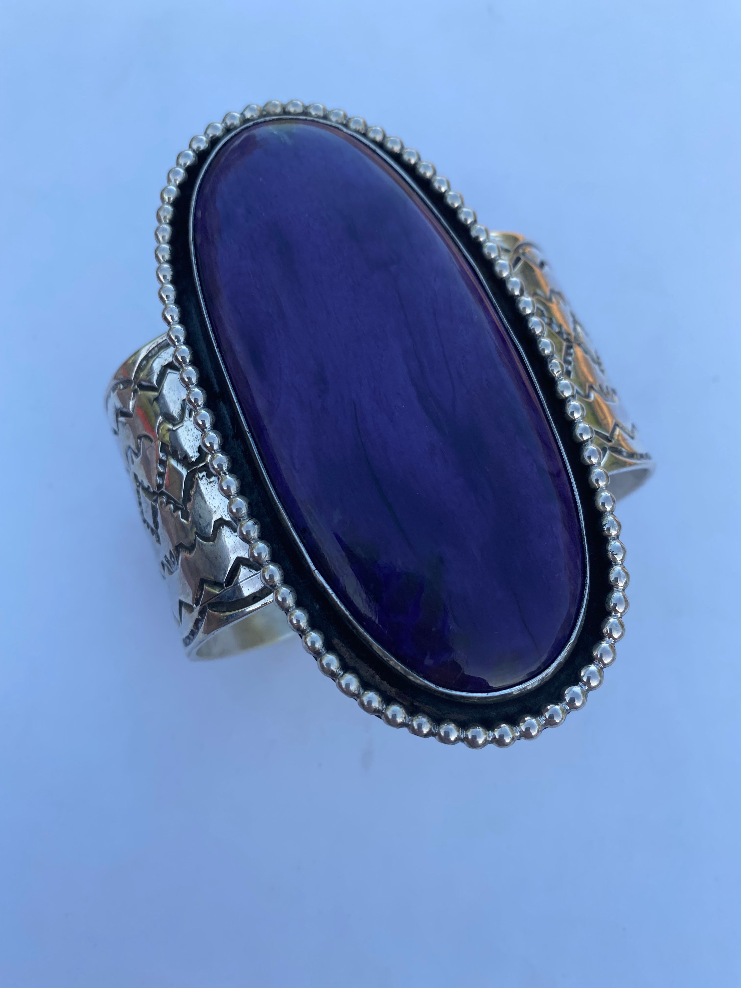 Jennifer Garcia Sterling Silver & Charoite Cuff Bracelet