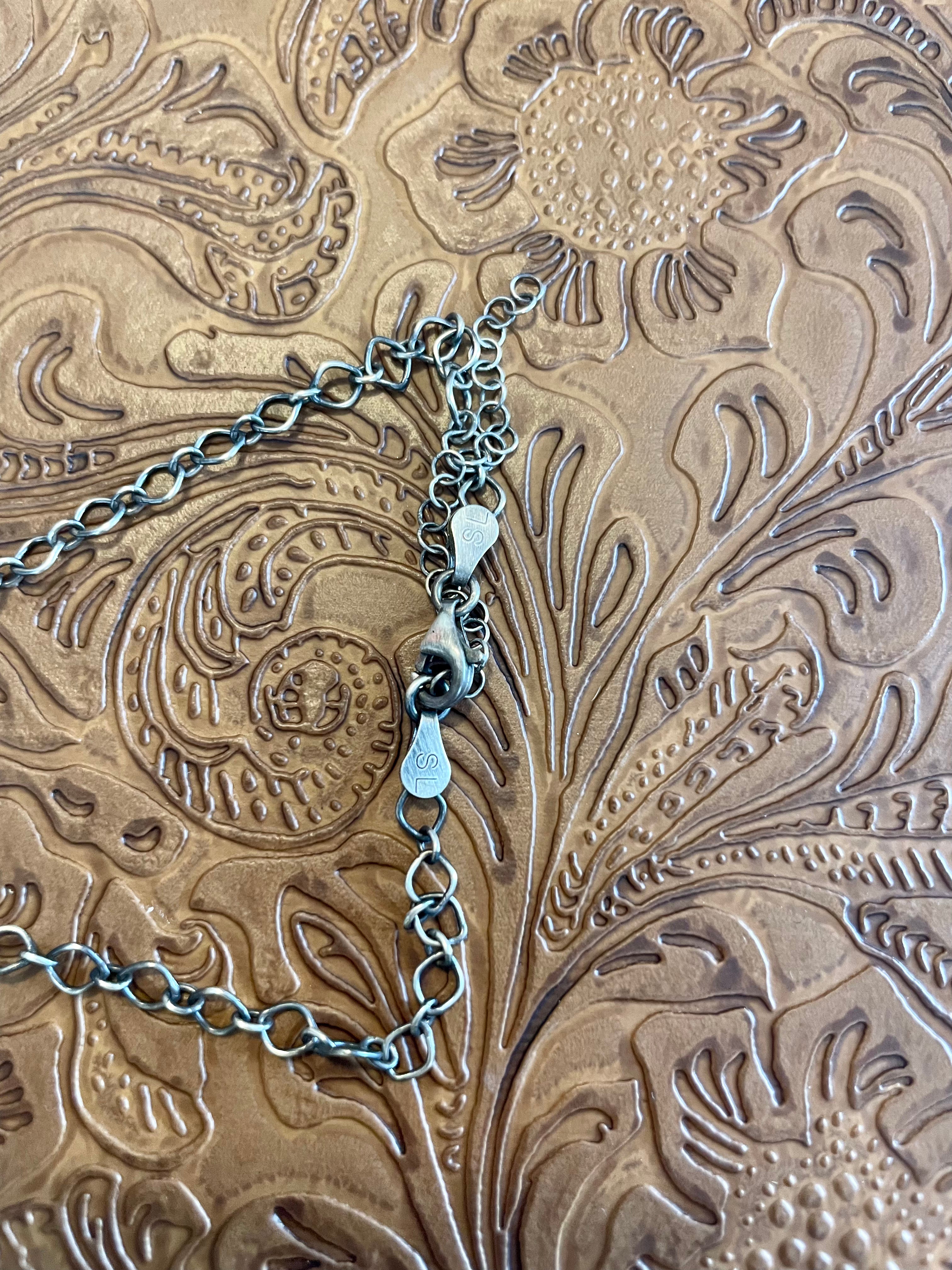 Navajo Sterling Silver & Tibetan Turquoise Necklace