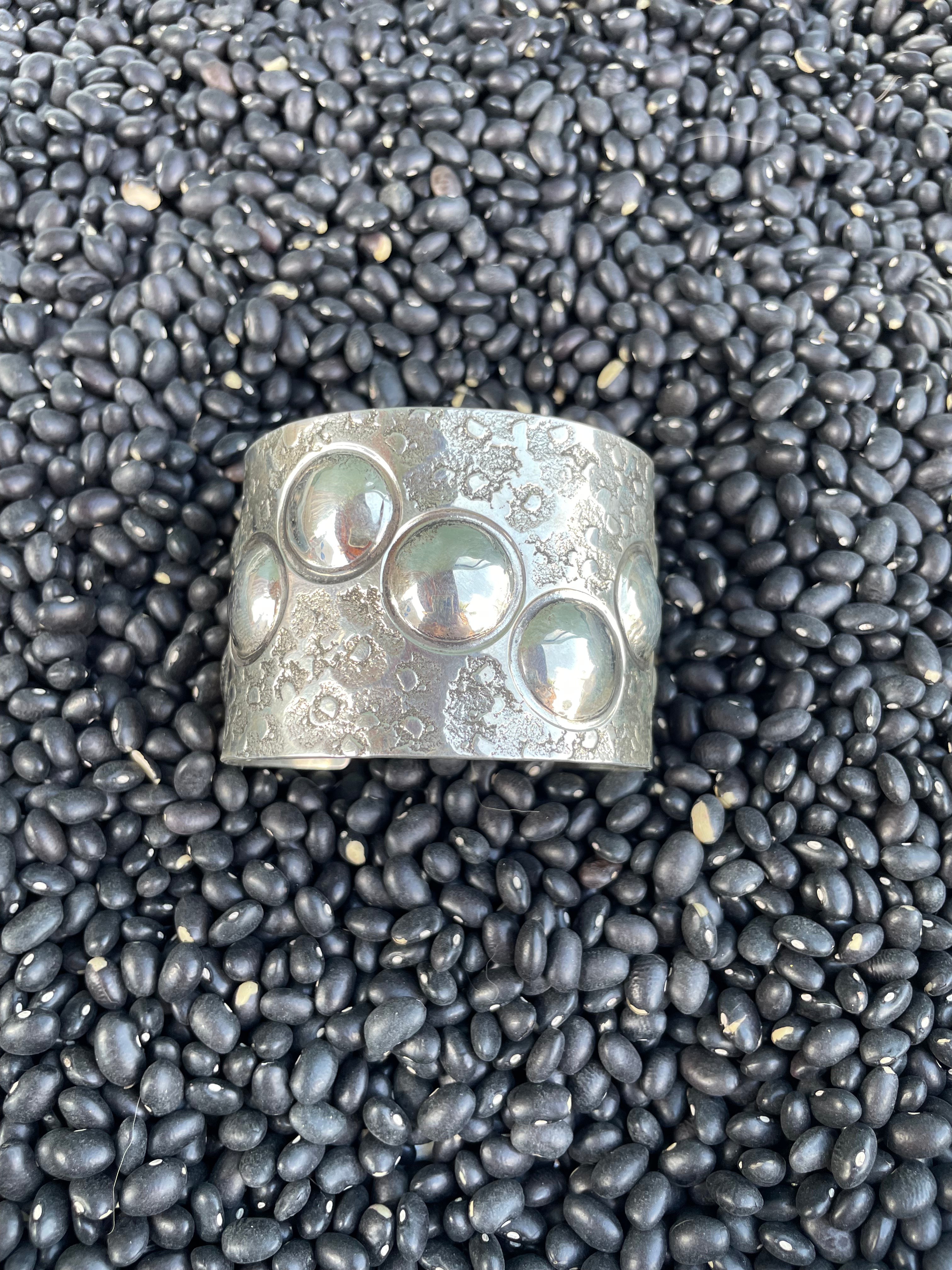 Sterling Silver Navajo Handmade Cuff Bracelet By Codie Willie