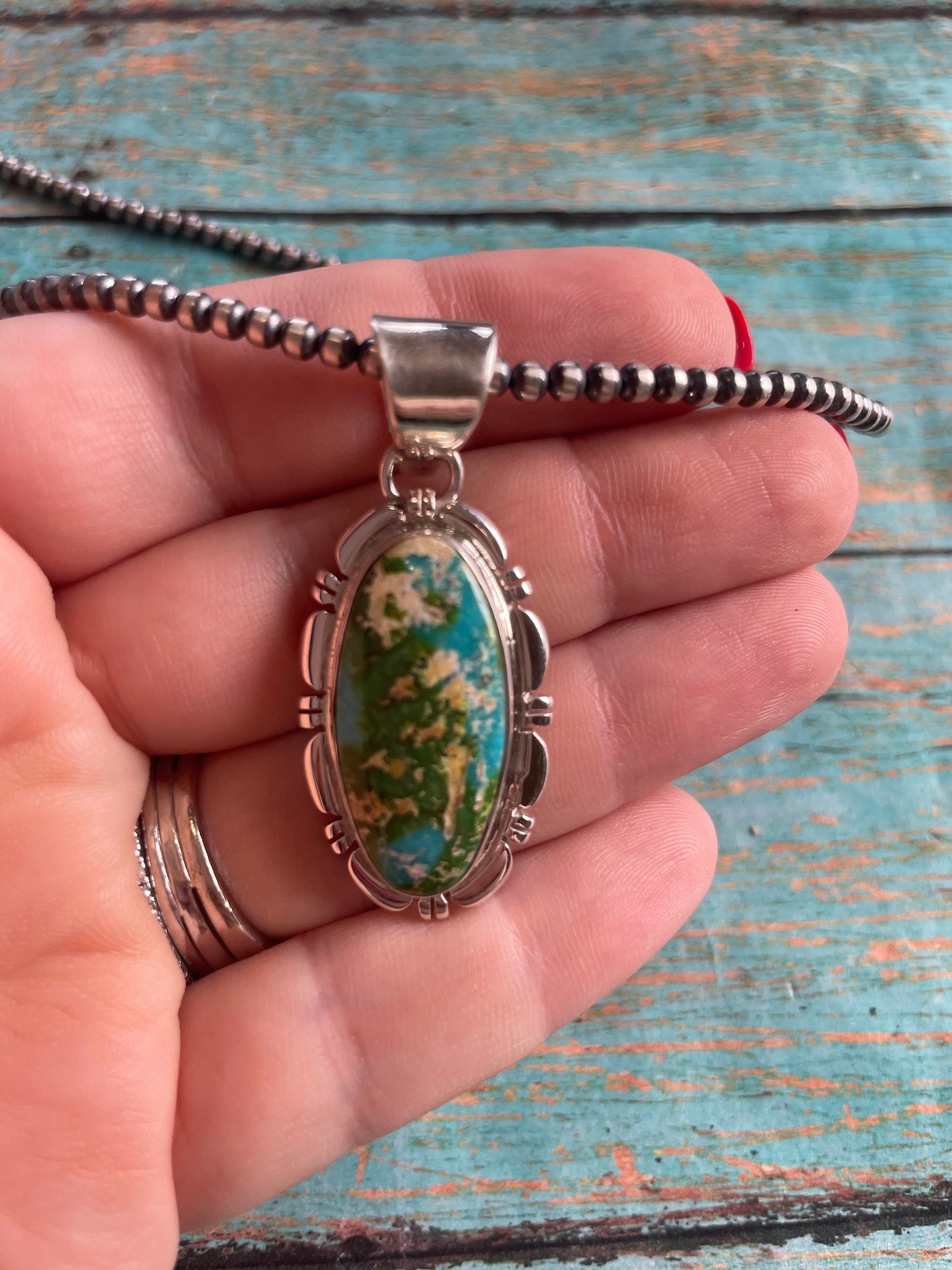 Navajo Sterling Silver & Turquoise Pendant