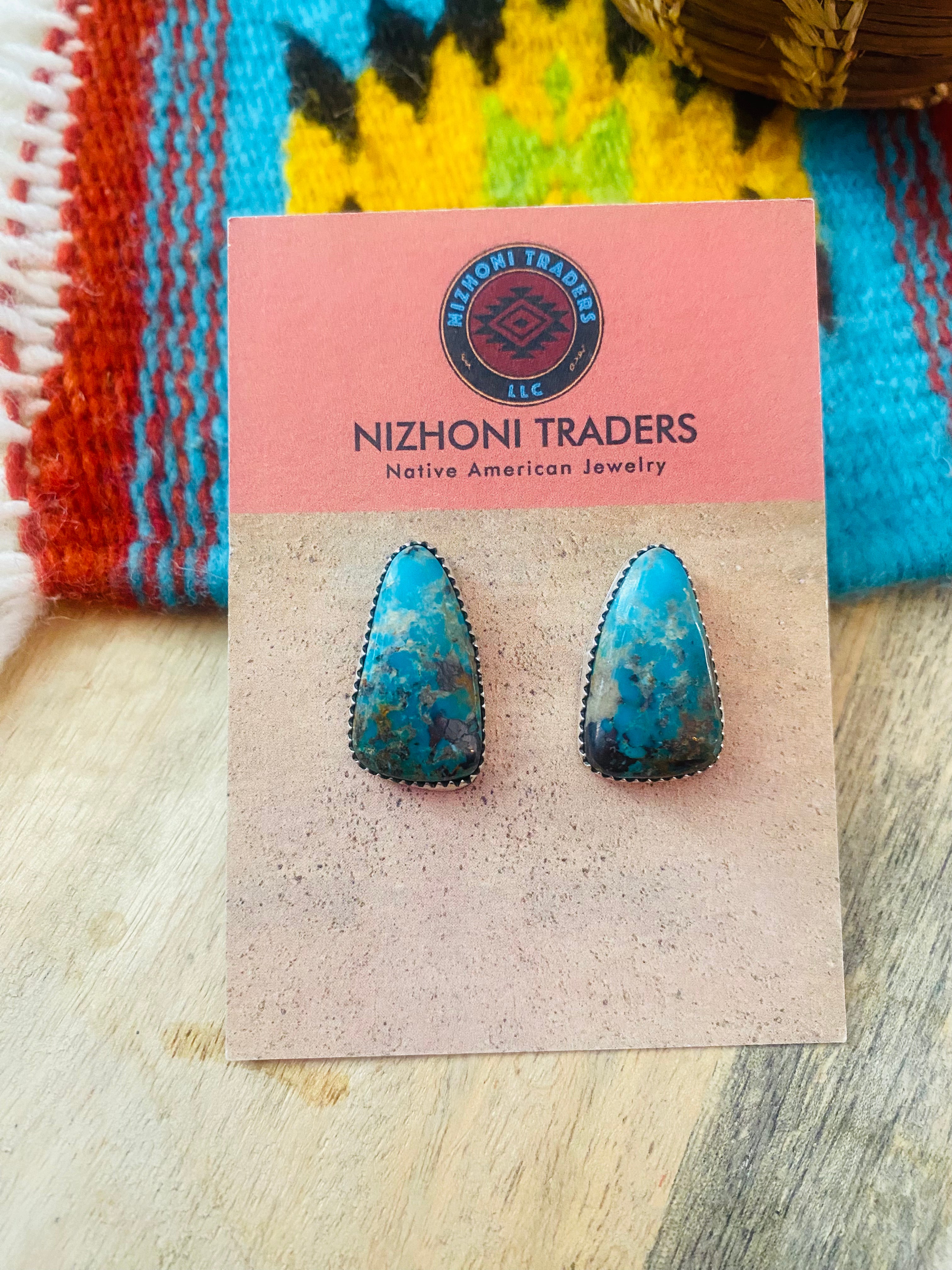 Navajo Turquoise & Sterling Silver Stud Earrings