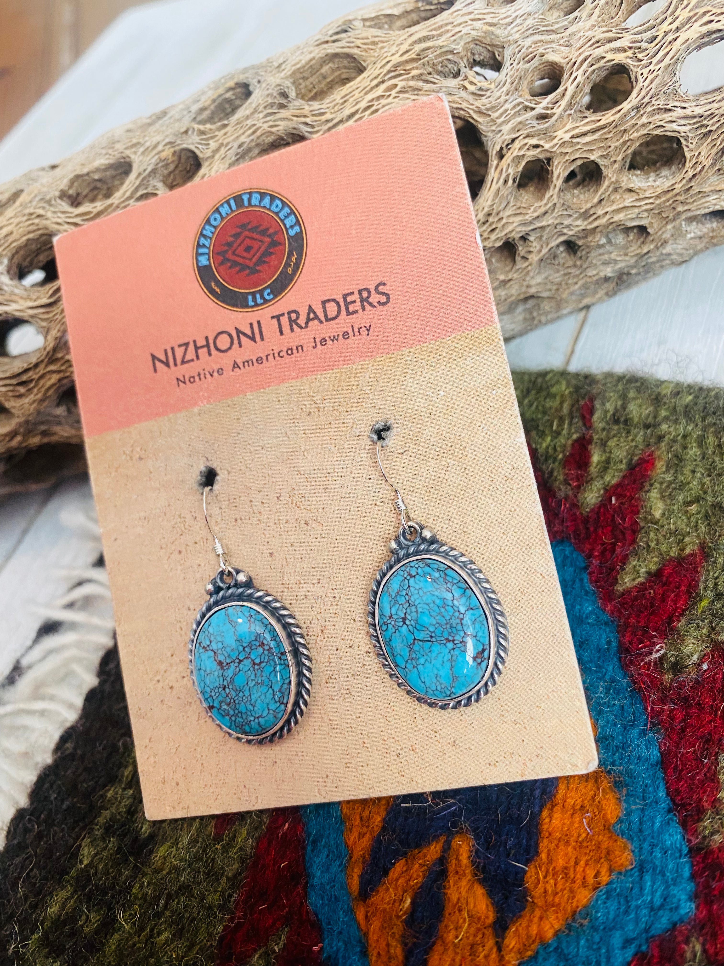 Navajo Turquoise & Sterling Silver Dangle Earrings