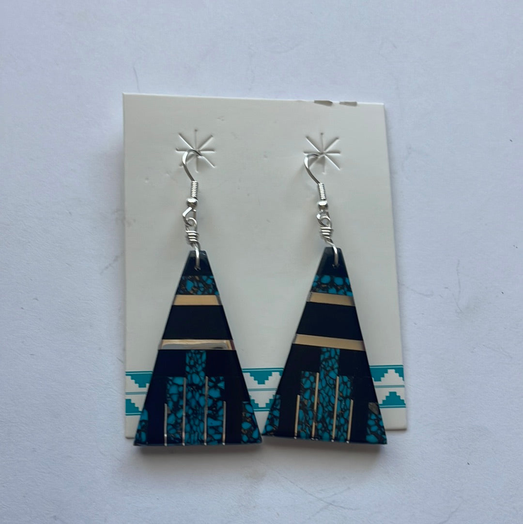 Santo Domingo Multi Stone Inlay Dangle Earrings